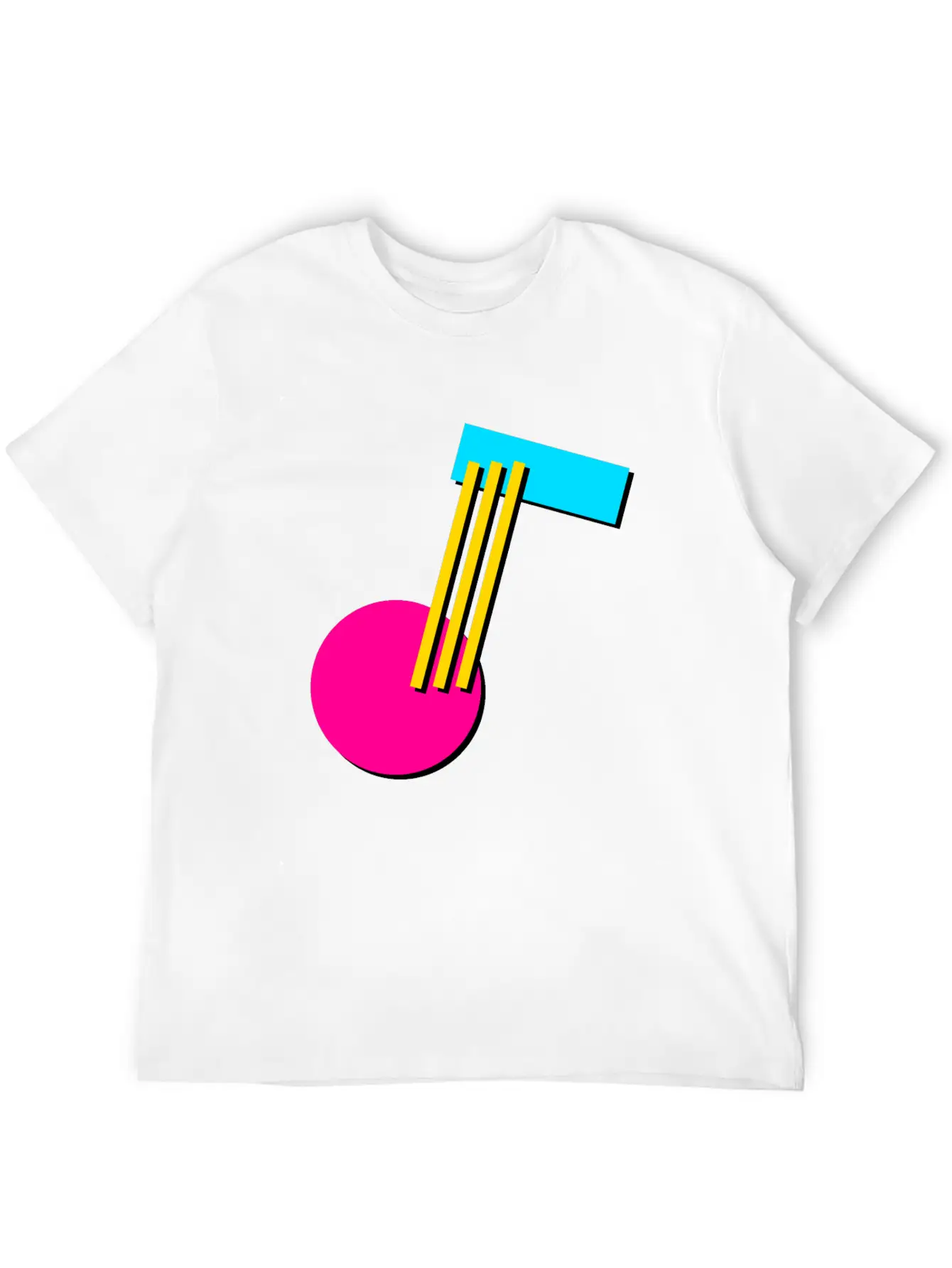 90s Geometry 9 Musical Note Breathable Soft Cotton T-Shirt – Timeless Casual Look