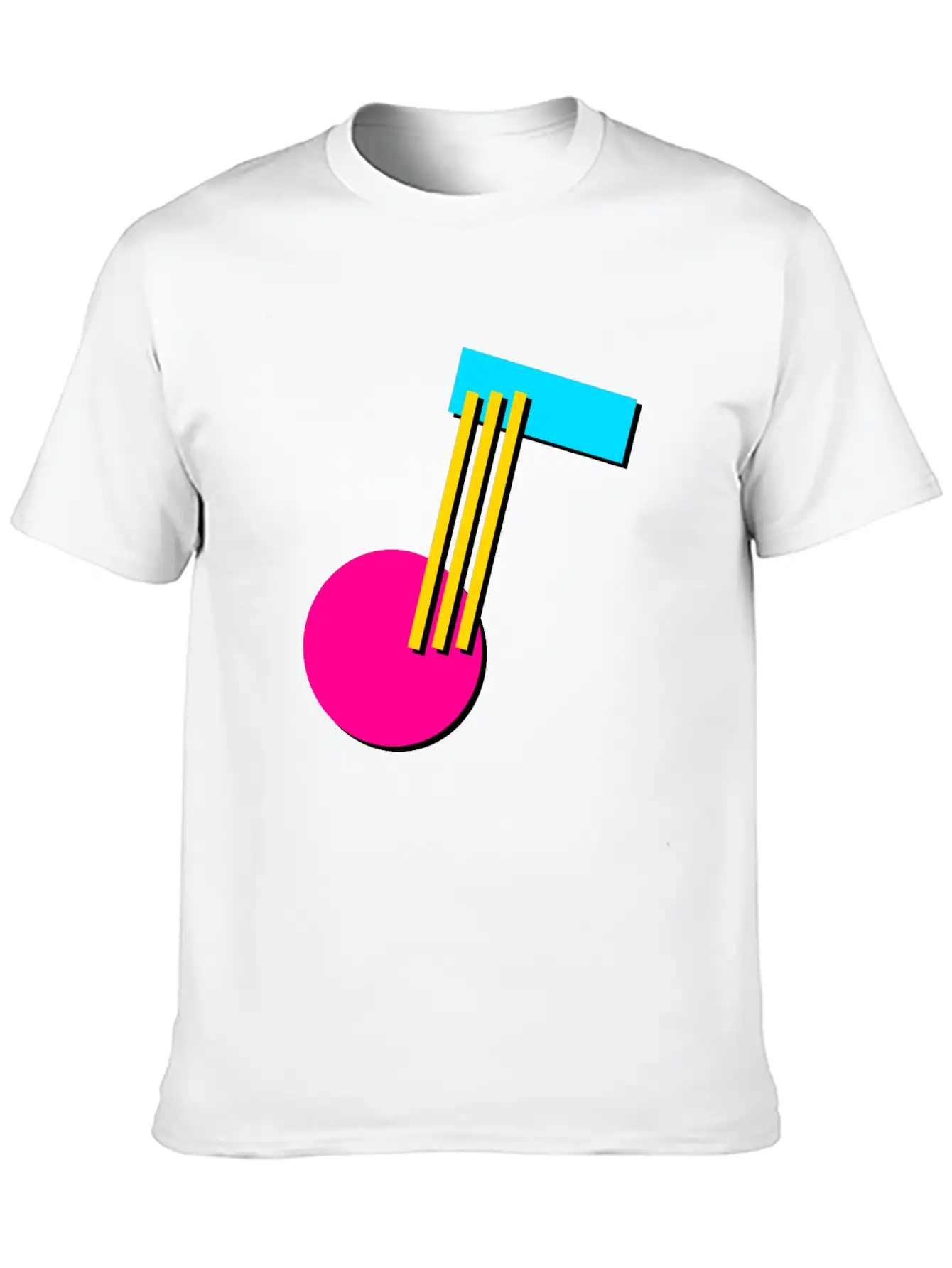 90s Geometry 9 Musical Note Breathable Soft Cotton T-Shirt – Timeless Casual Look