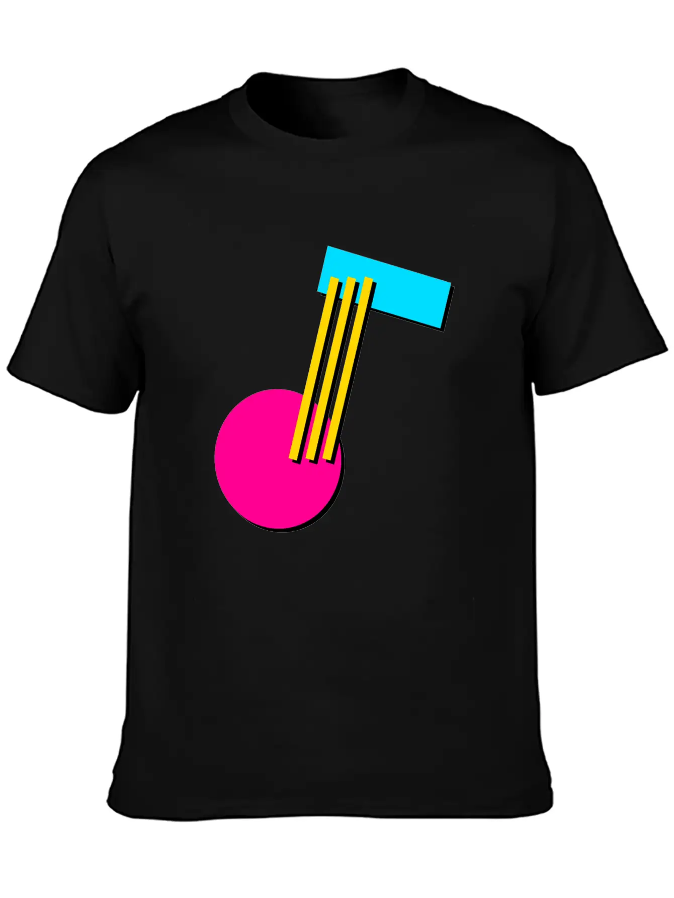 90s Geometry 9 Musical Note Breathable Soft Cotton T-Shirt – Timeless Casual Look