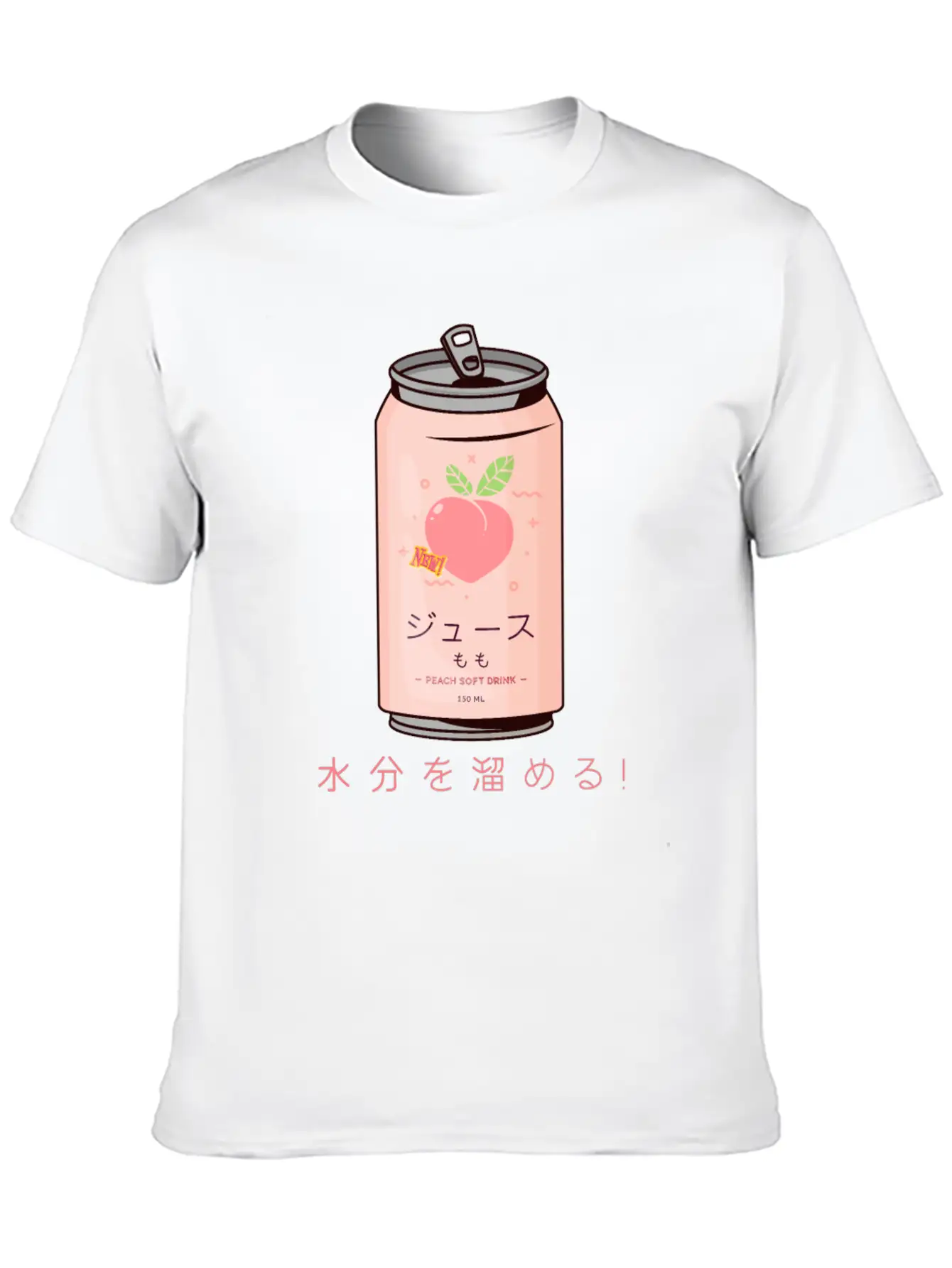 90s Japanese Aesthetic Peach Juice Can Aesthetic Relaxed Everyday Tee – Lightweight And Durable Cotton