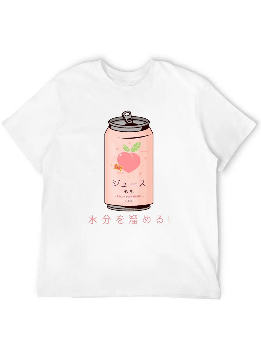 90s Japanese Aesthetic Peach Juice Can Aesthetic Relaxed Everyday Tee – Lightweight And Durable Cotton