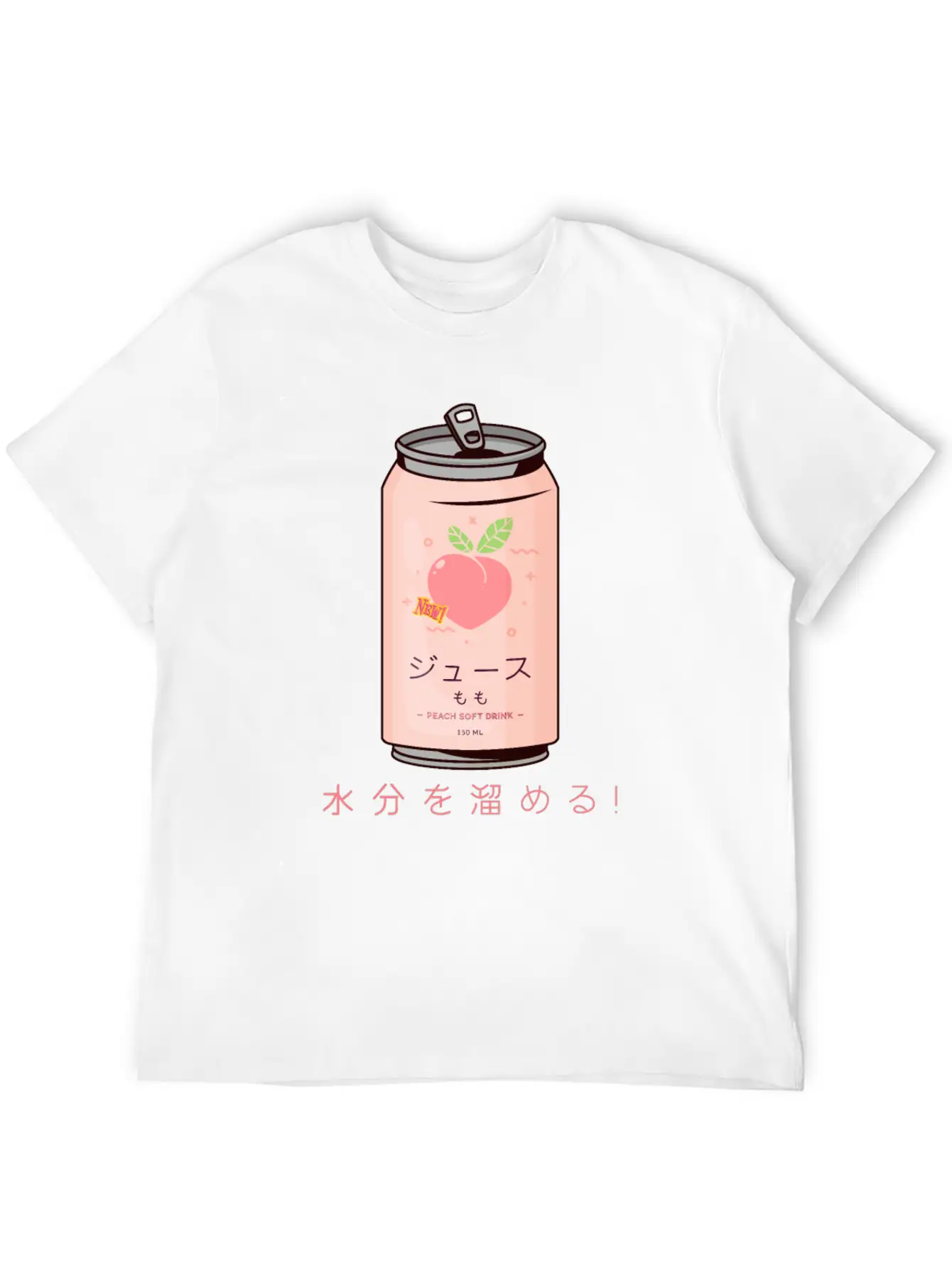 90s Japanese Aesthetic Peach Juice Can Aesthetic Relaxed Everyday Tee – Lightweight And Durable Cotton