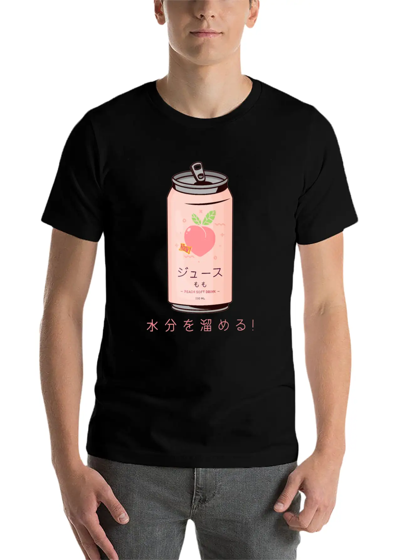 90s Japanese Aesthetic Peach Juice Can Aesthetic Relaxed Everyday Tee – Lightweight And Durable Cotton