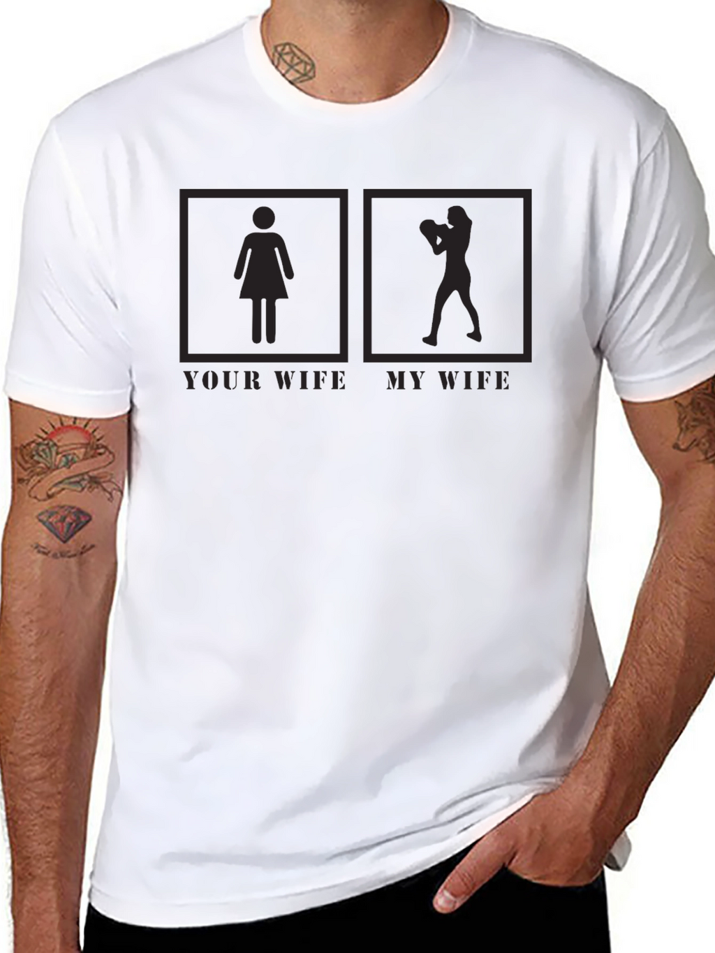 Your Wife My Wife Boxer Graphic T-Shirt Funny Tee