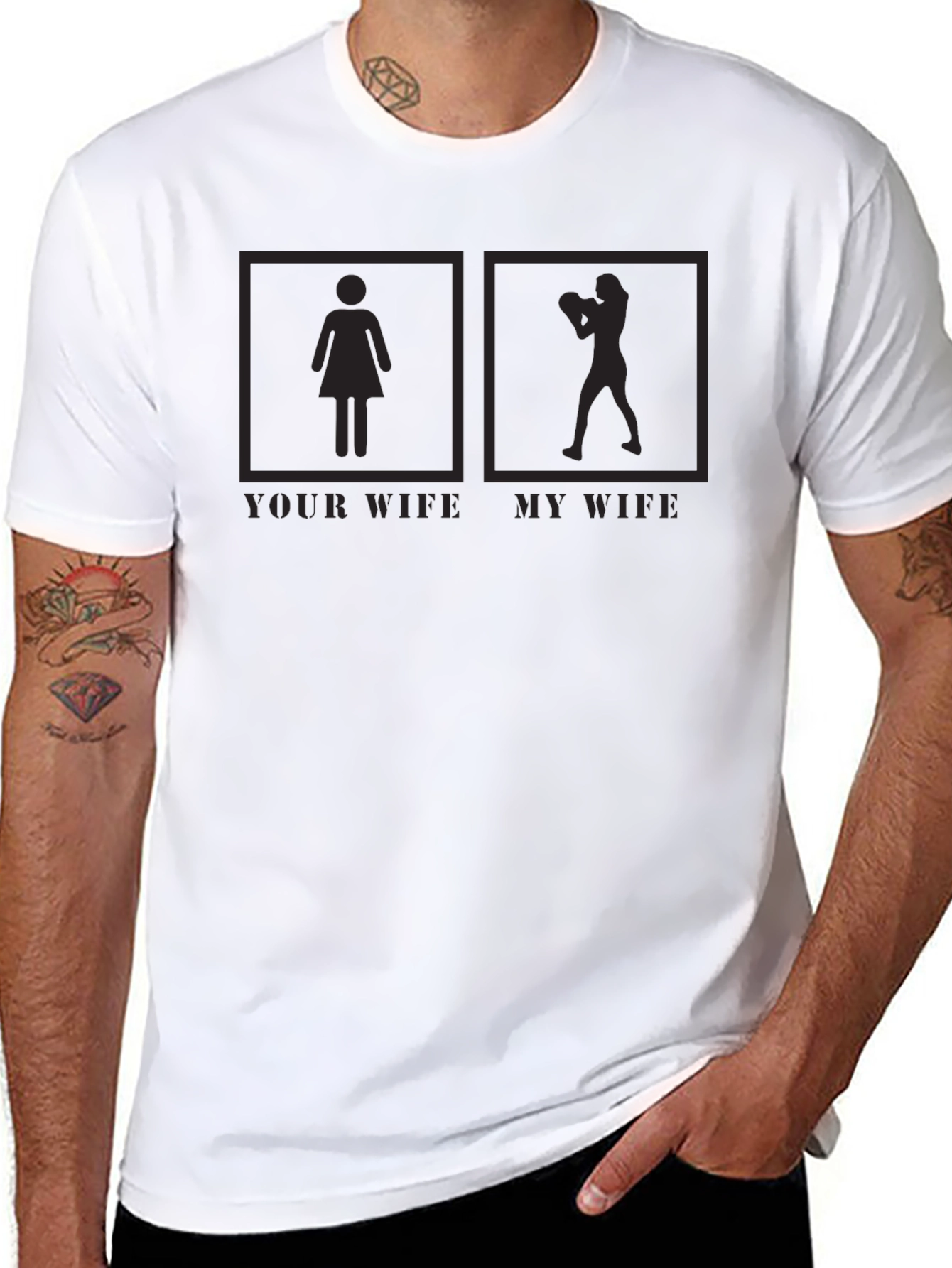 Your Wife My Wife Boxer Graphic T-Shirt Funny Tee