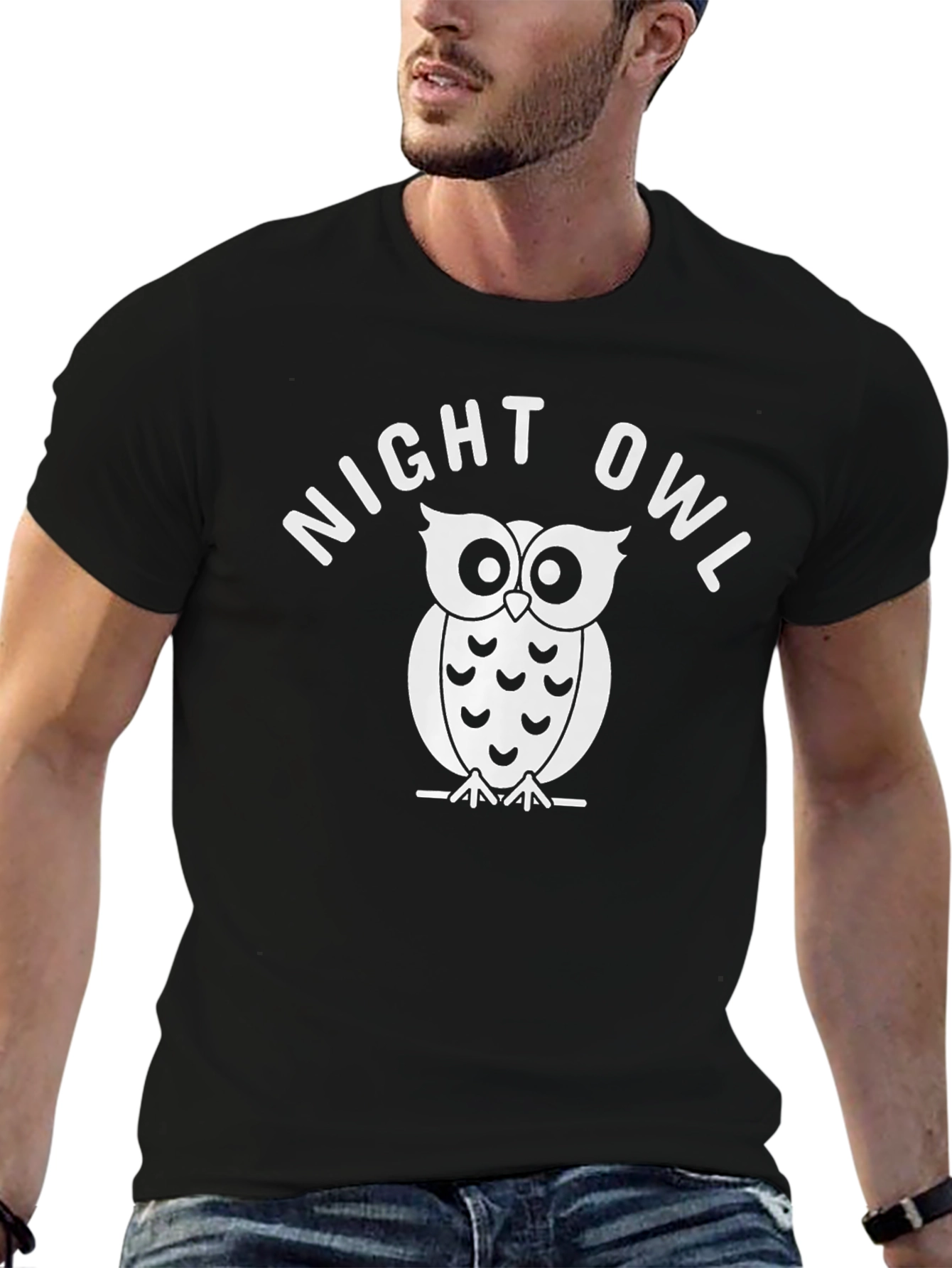 Night Owl Graphic Tee - Unisex Black T-Shirt