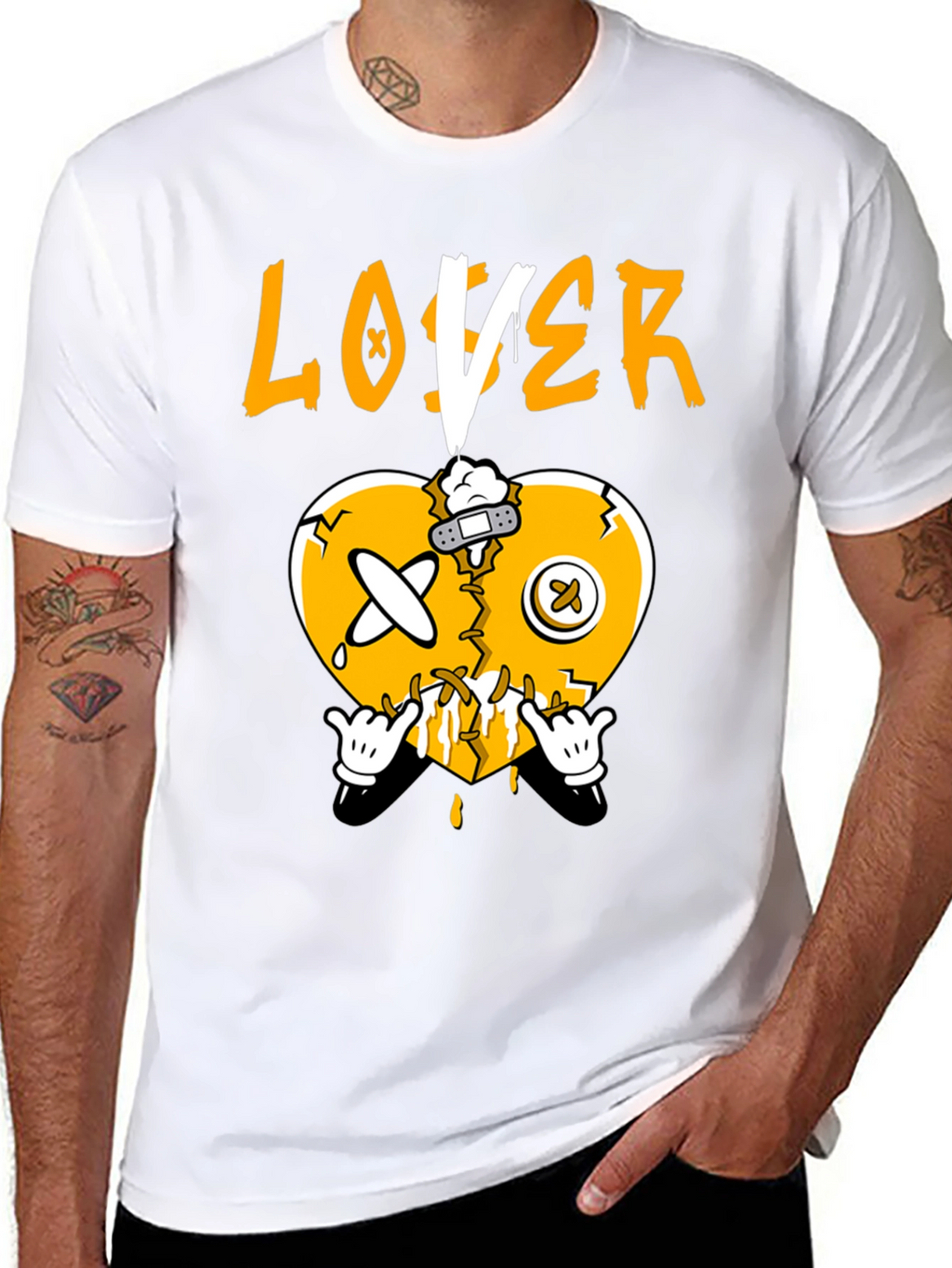 Broken Heart Loser Graphic Tee - Black