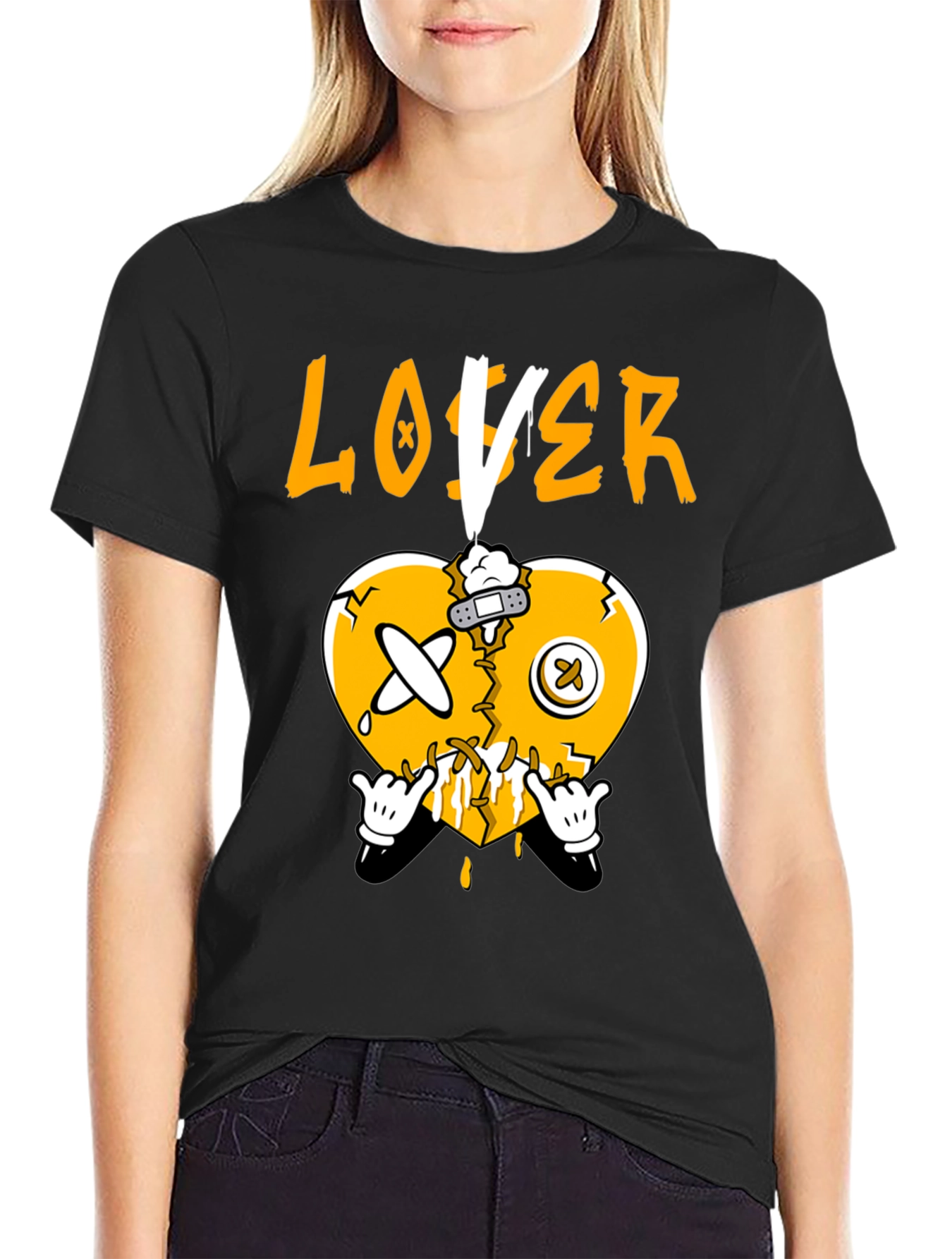 Broken Heart Loser Graphic Tee - Black