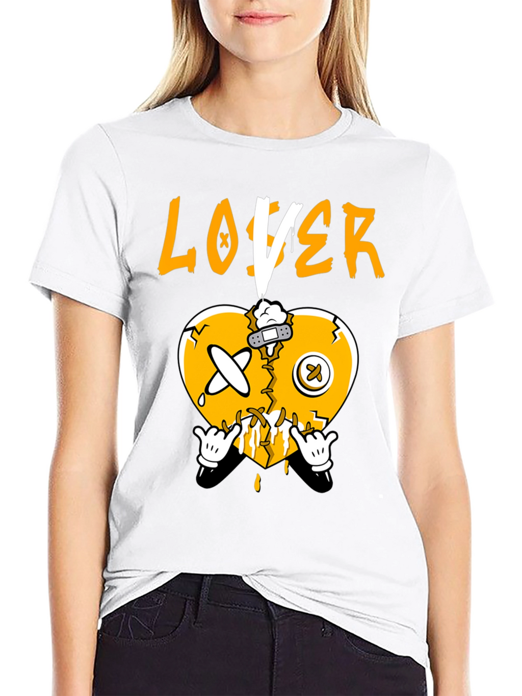 Broken Heart Loser Graphic Tee - Black