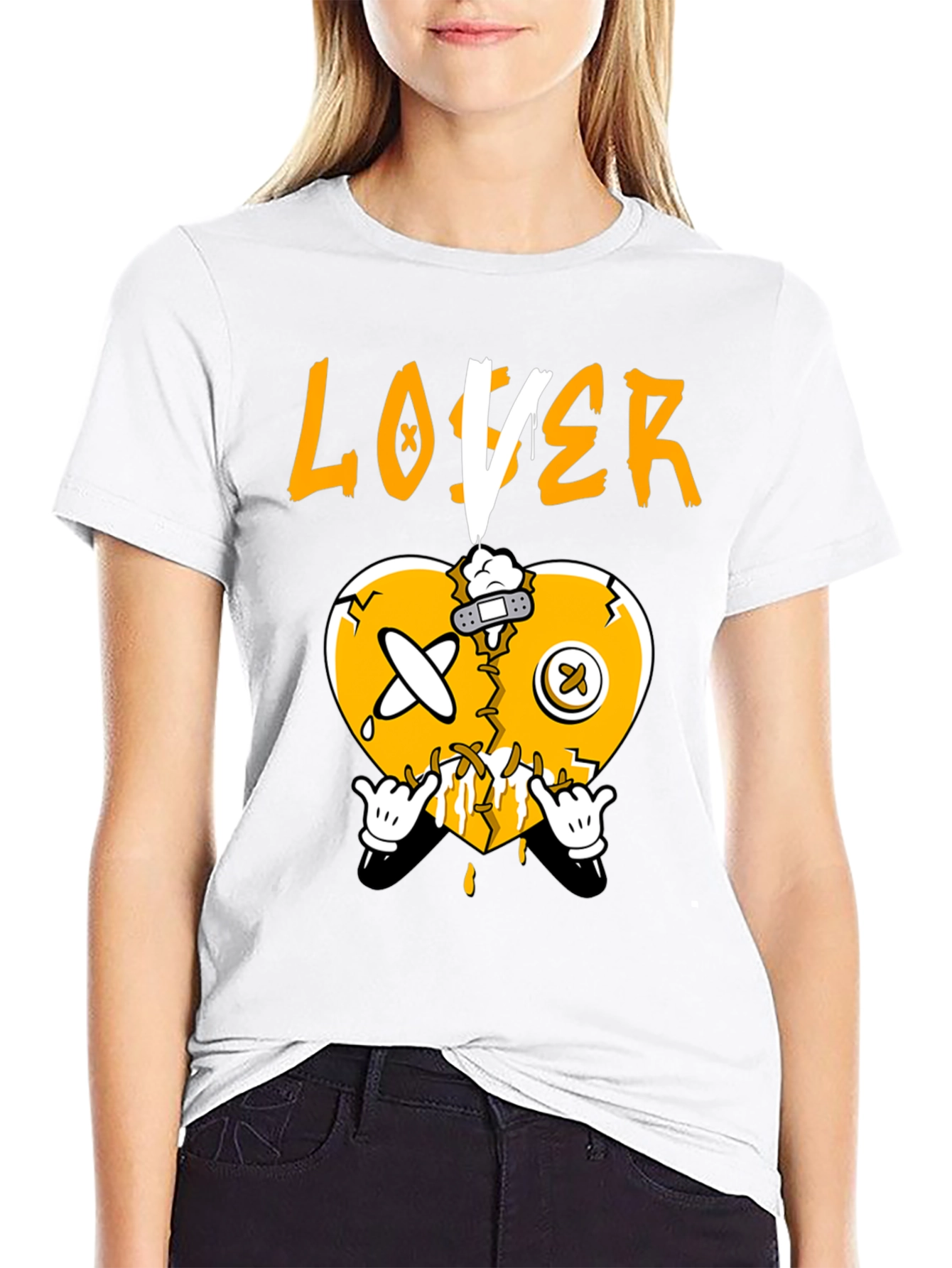 Broken Heart Loser Graphic Tee - Black