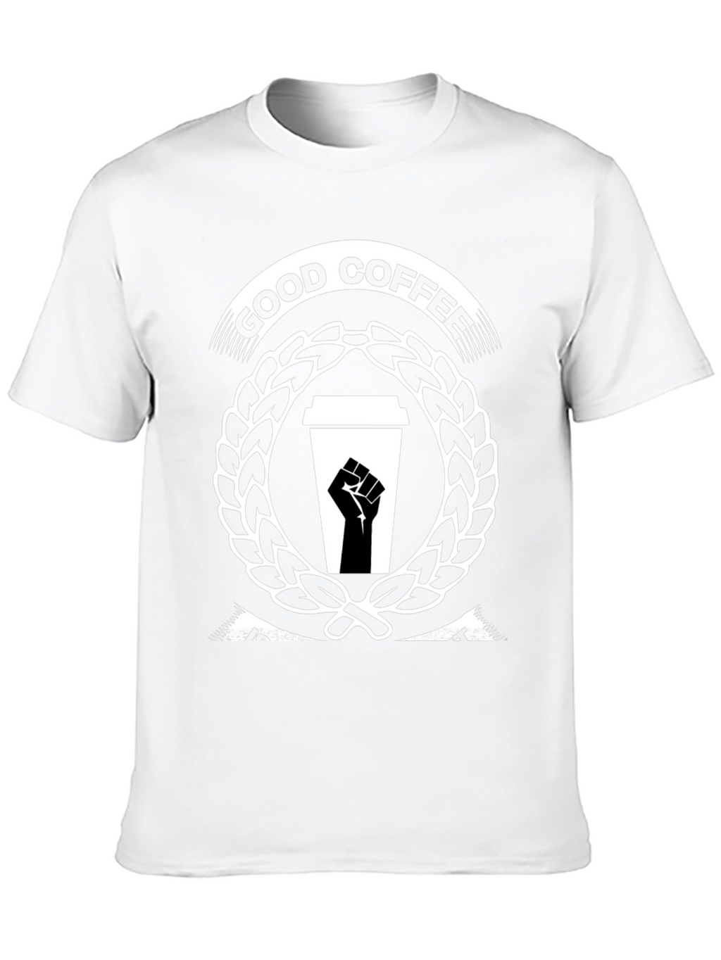 Good Coffee Black Power Fist T-Shirt