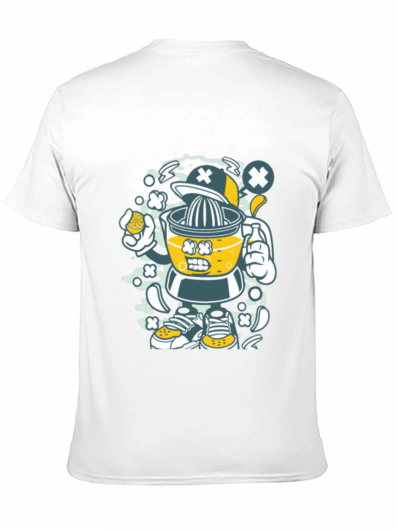 Juicer Cartoon Character Black T-Shirt