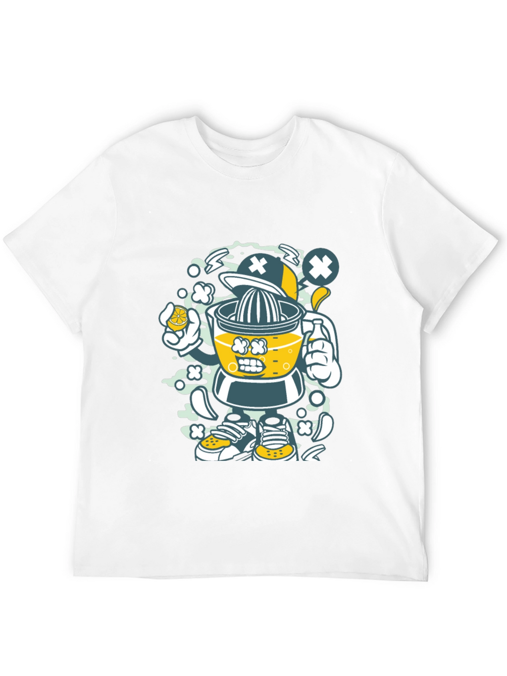 Juicer Cartoon Character Black T-Shirt
