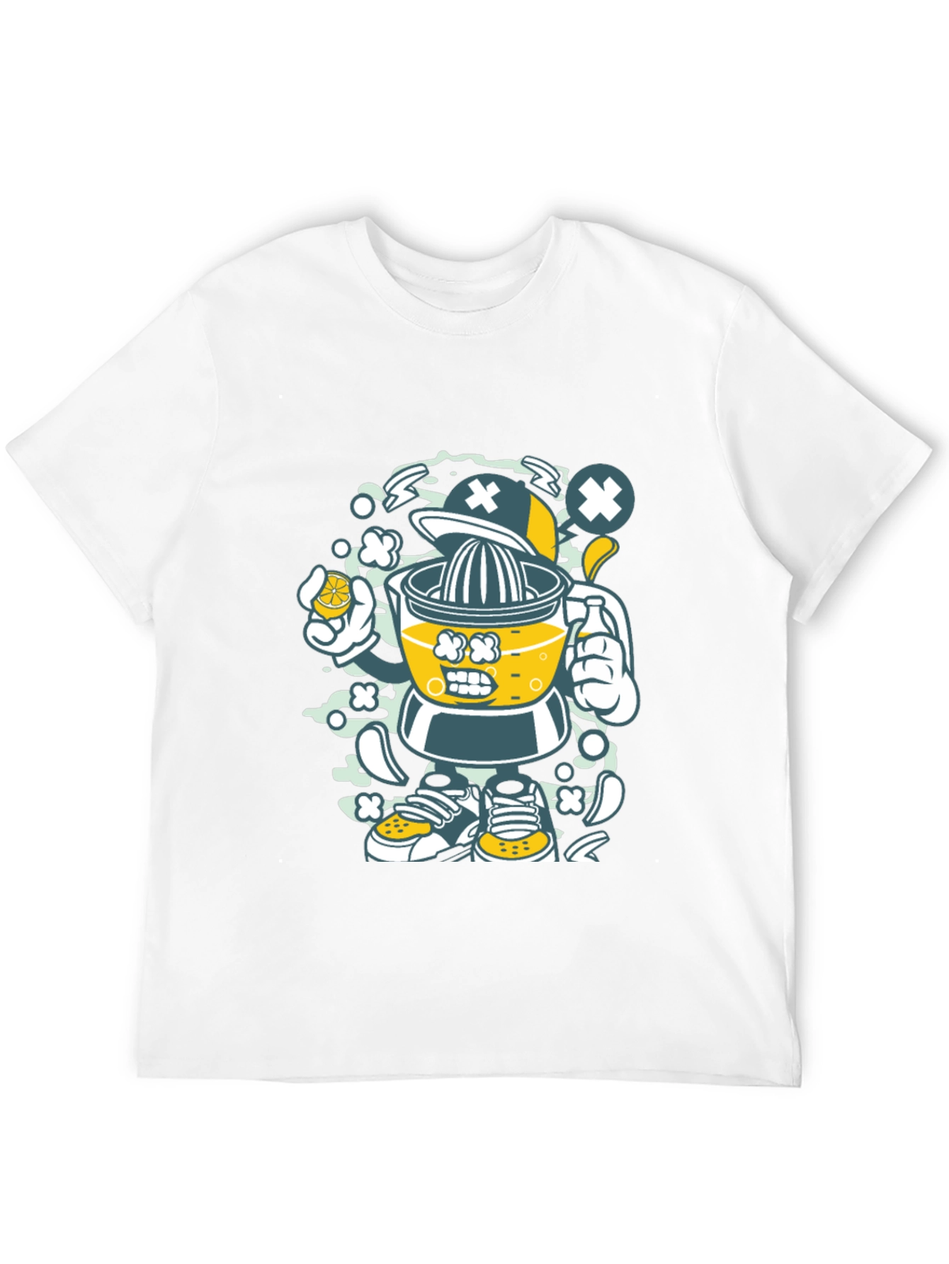 Juicer Cartoon Character Black T-Shirt