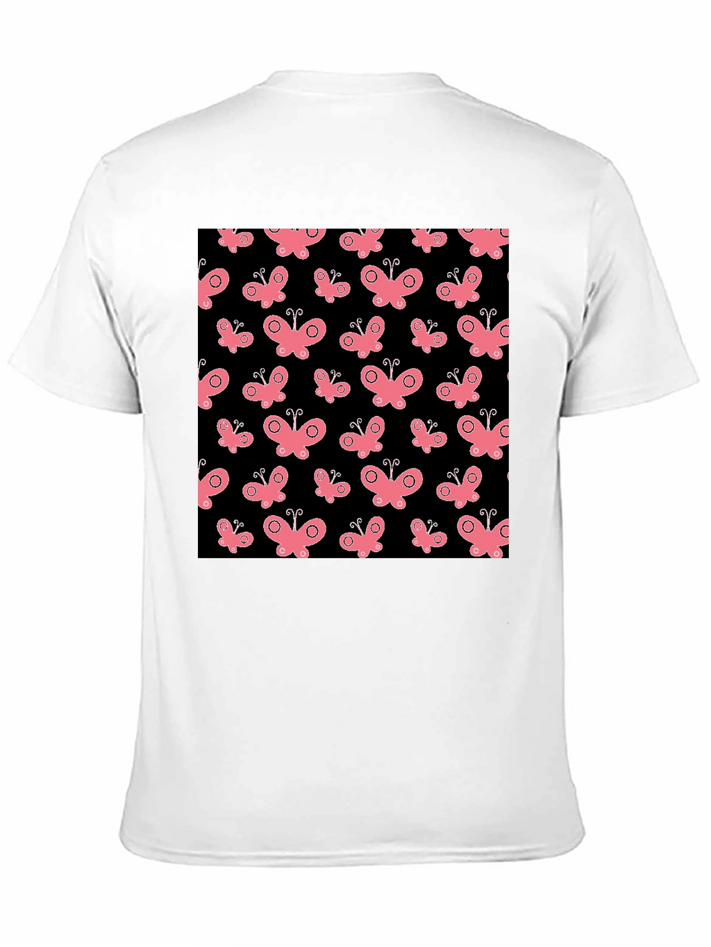Butterfly Pattern Black T-Shirt