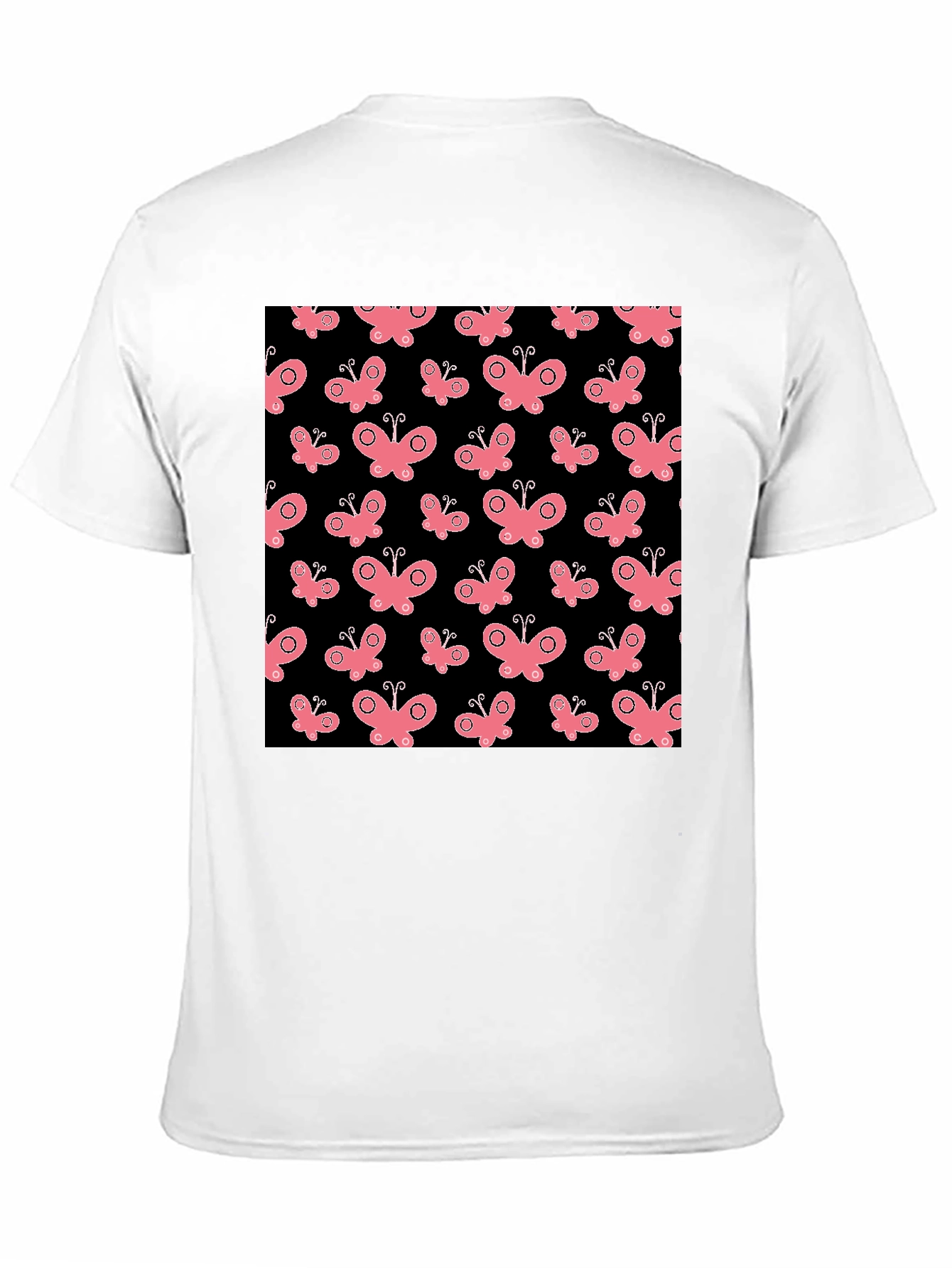 Butterfly Pattern Black T-Shirt