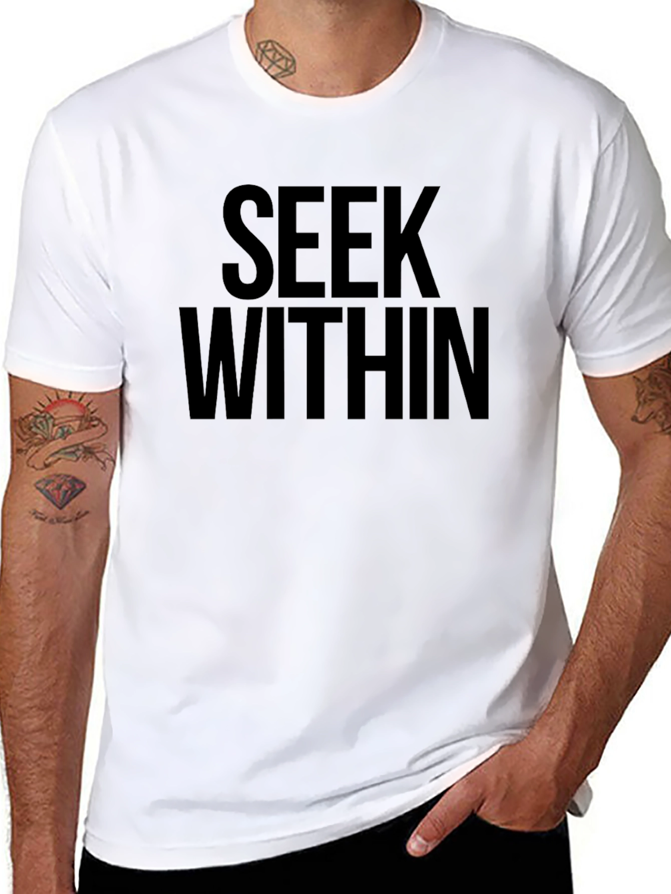 Seek Within Black Graphic T-Shirt