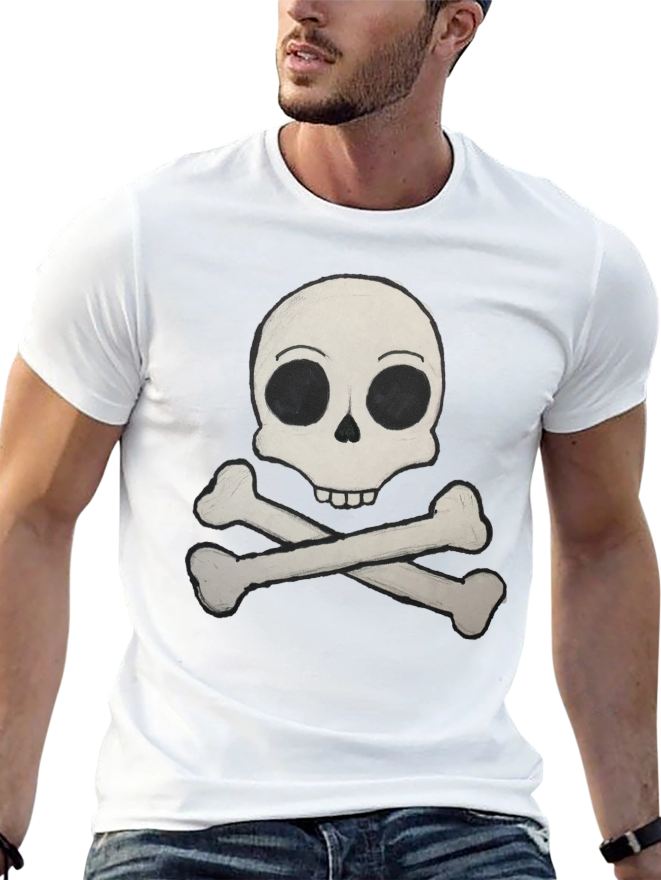 Skull & Crossbones Graphic Tee - Classic Pirate Style