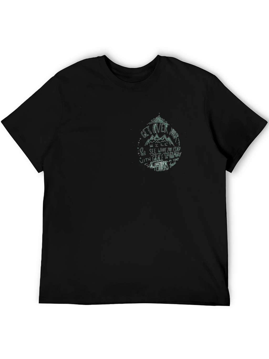 Motivational Graphic Print Crew Neck T-Shirt