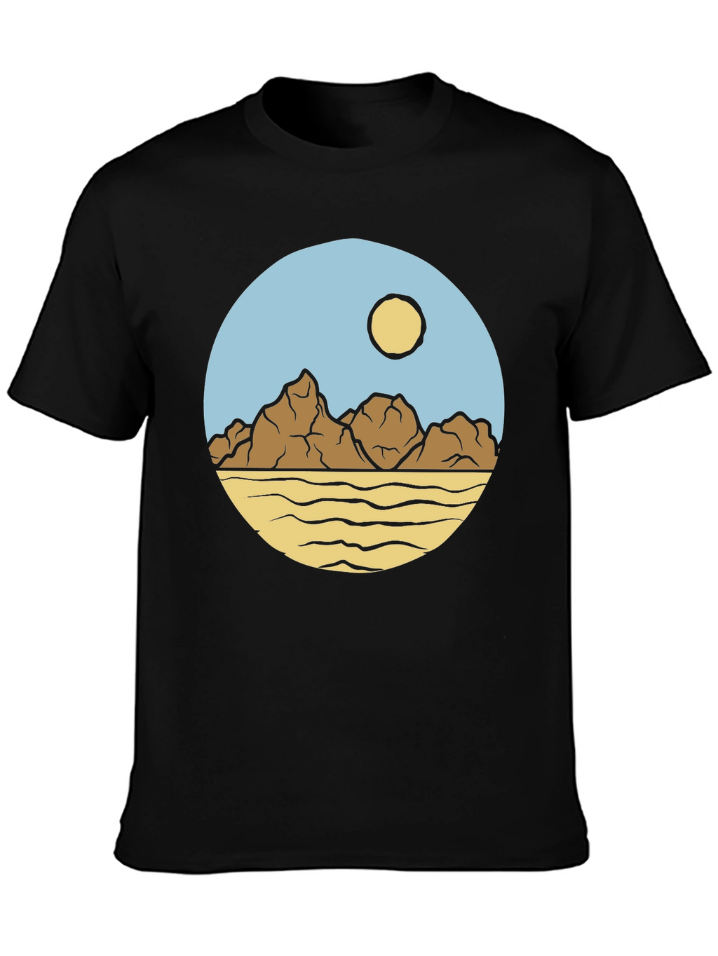 Mountainscape Graphic Print Crew Neck T-Shirt