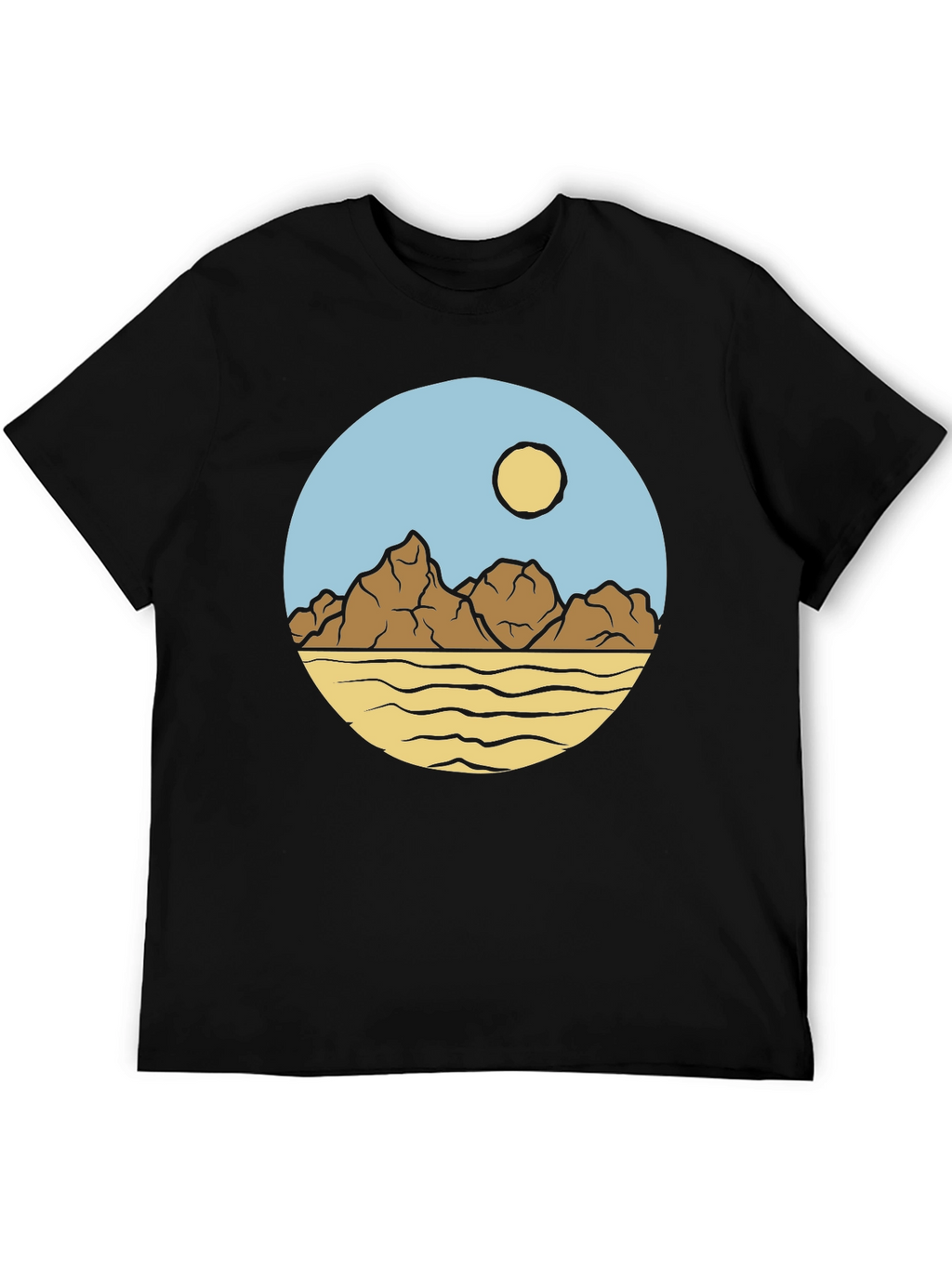 Mountainscape Graphic Print Crew Neck T-Shirt
