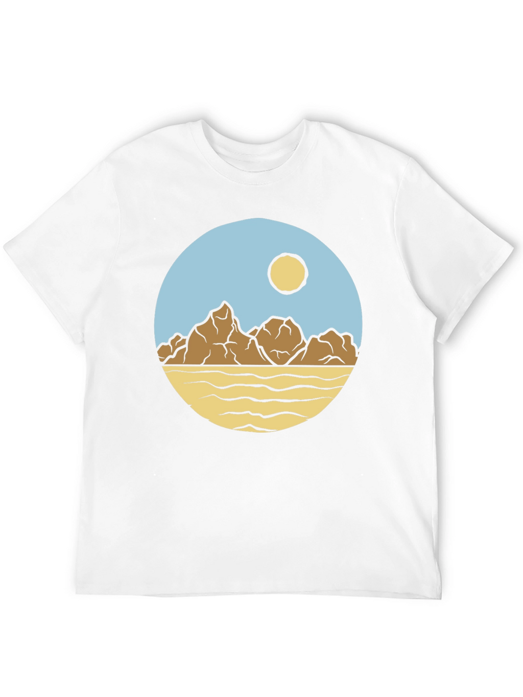 Mountainscape Graphic Print Crew Neck T-Shirt