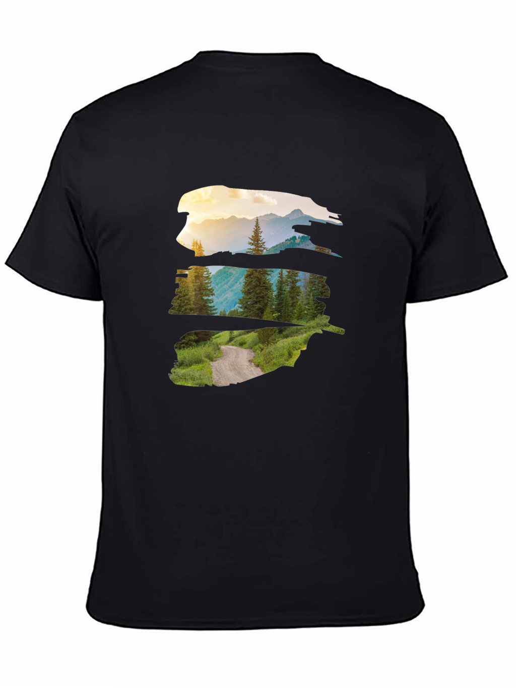 Nature Vista Graphic Tee - Black Crew Neck