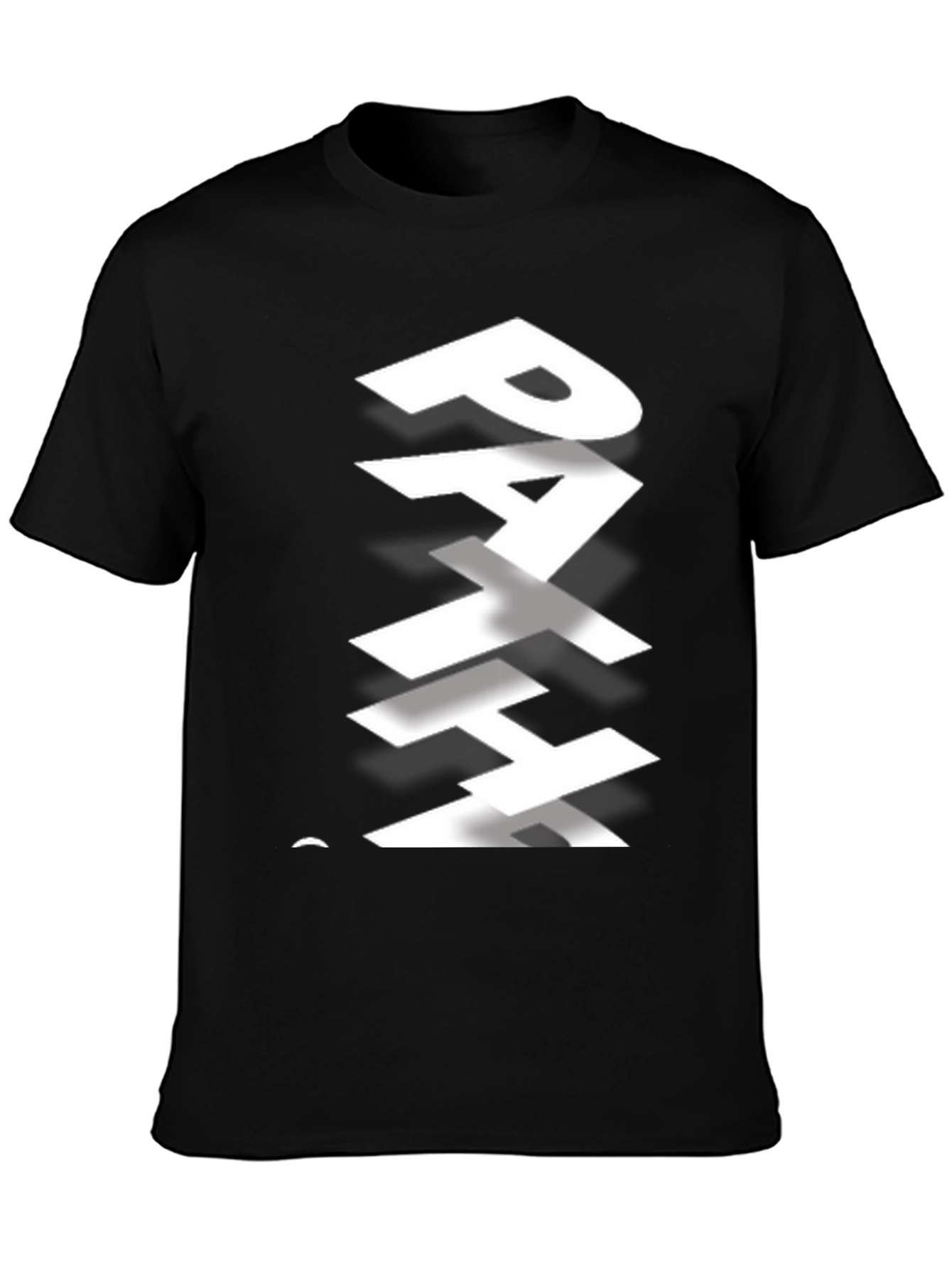 Stylish Path Graphic Print Black T-Shirt