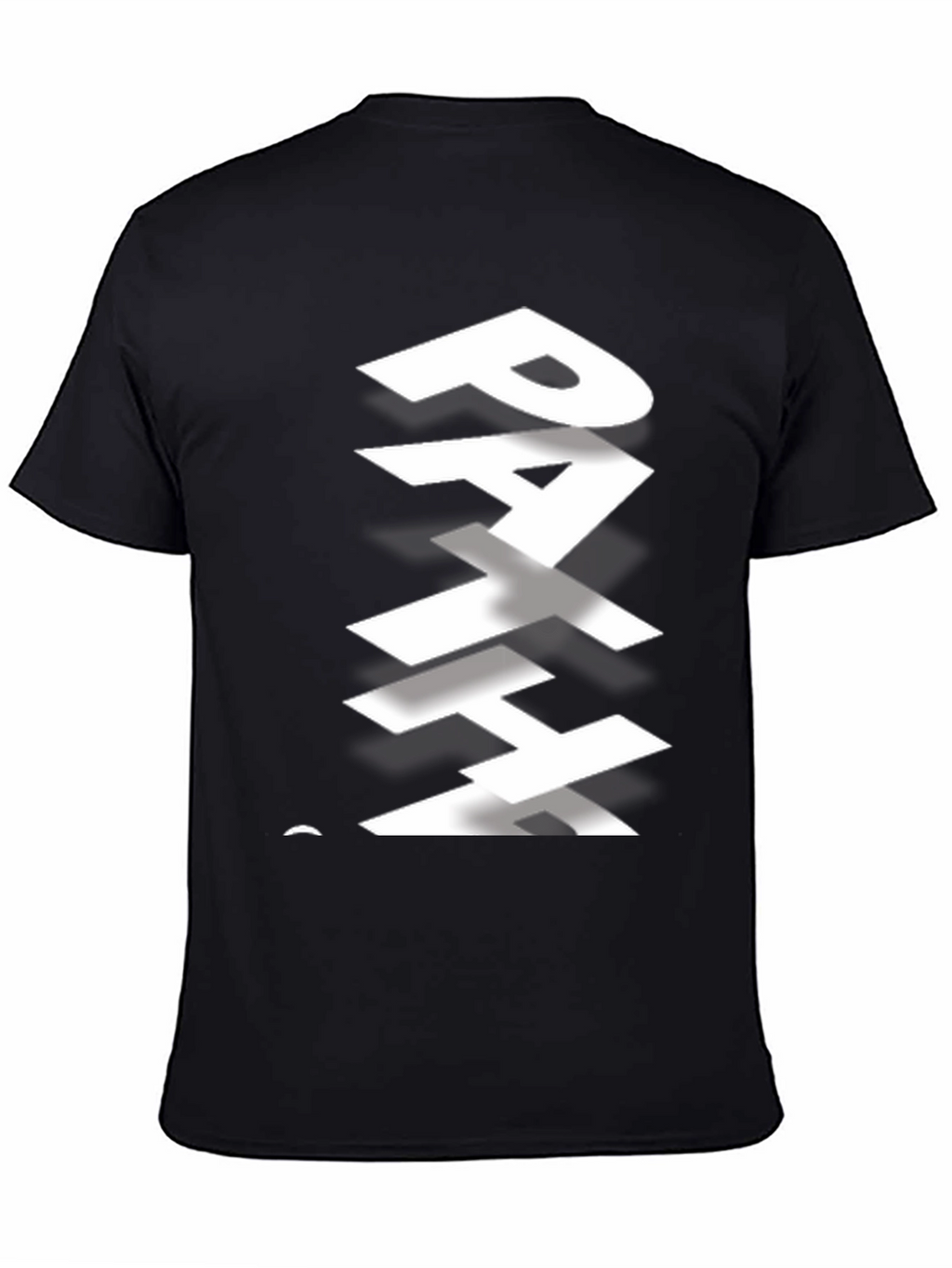 Stylish Path Graphic Print Black T-Shirt