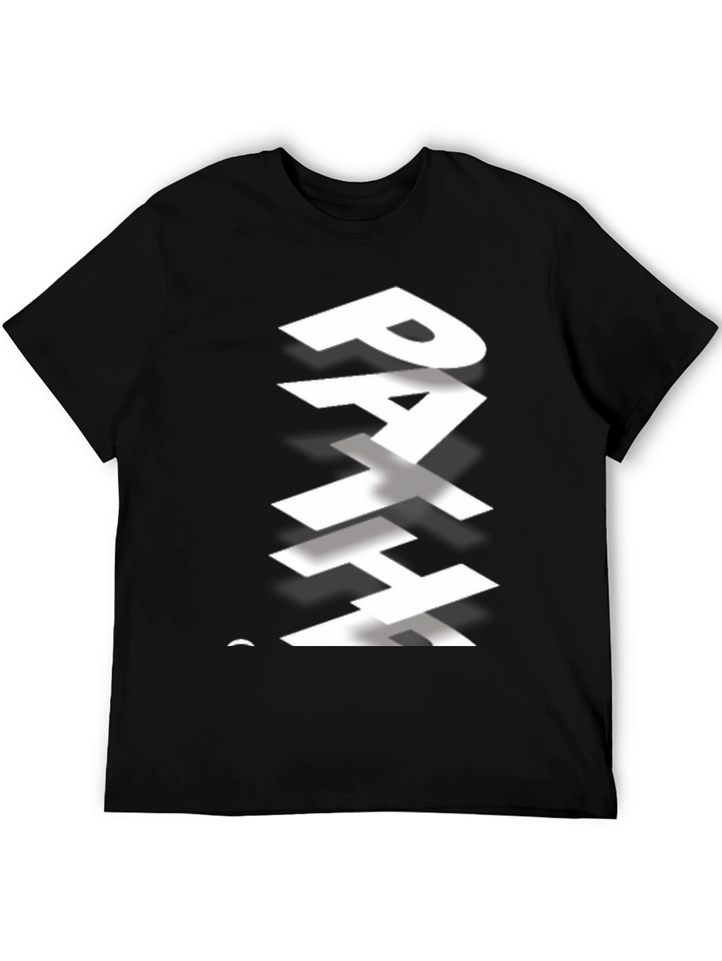 Stylish Path Graphic Print Black T-Shirt