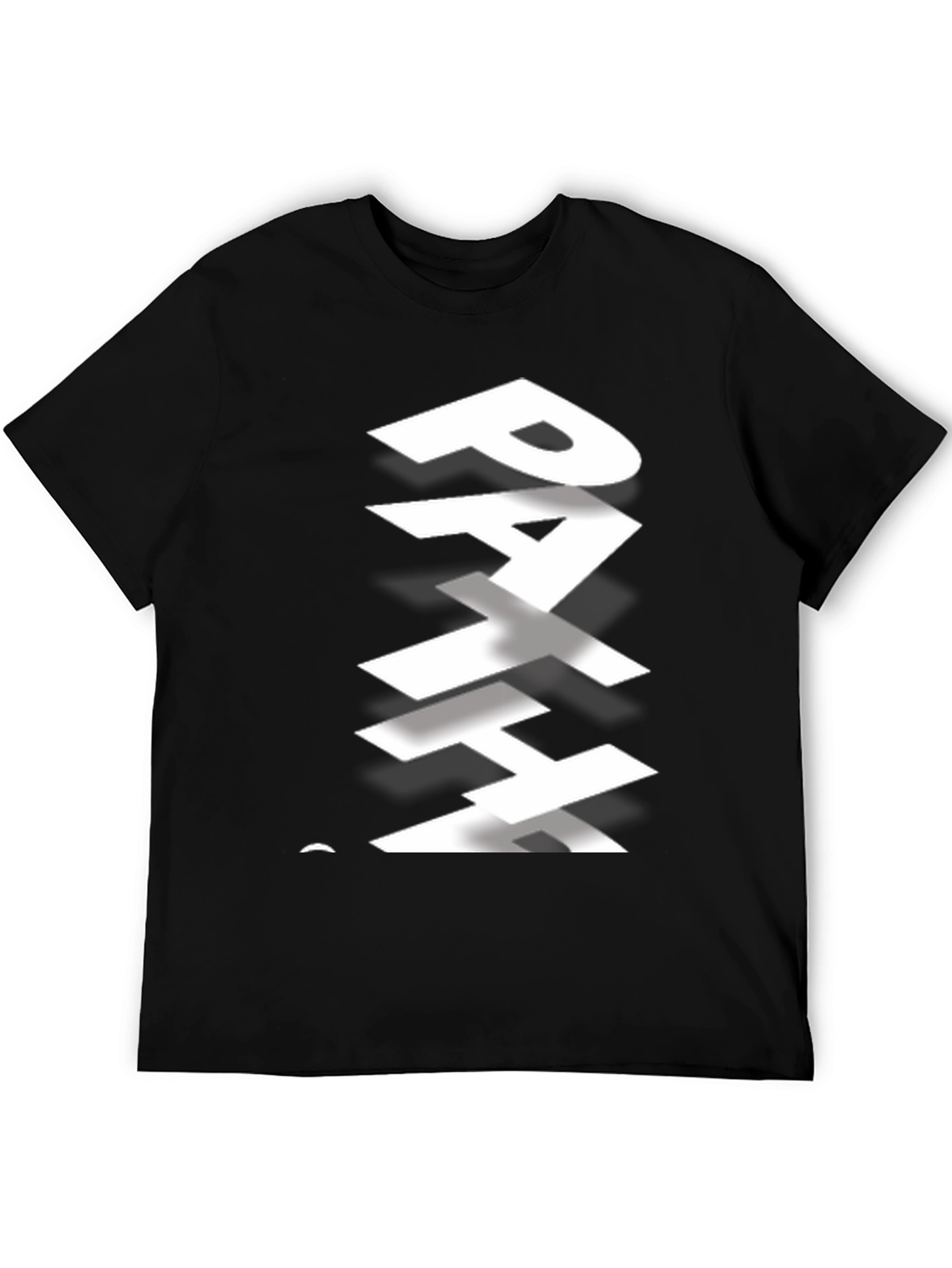 Stylish Path Graphic Print Black T-Shirt