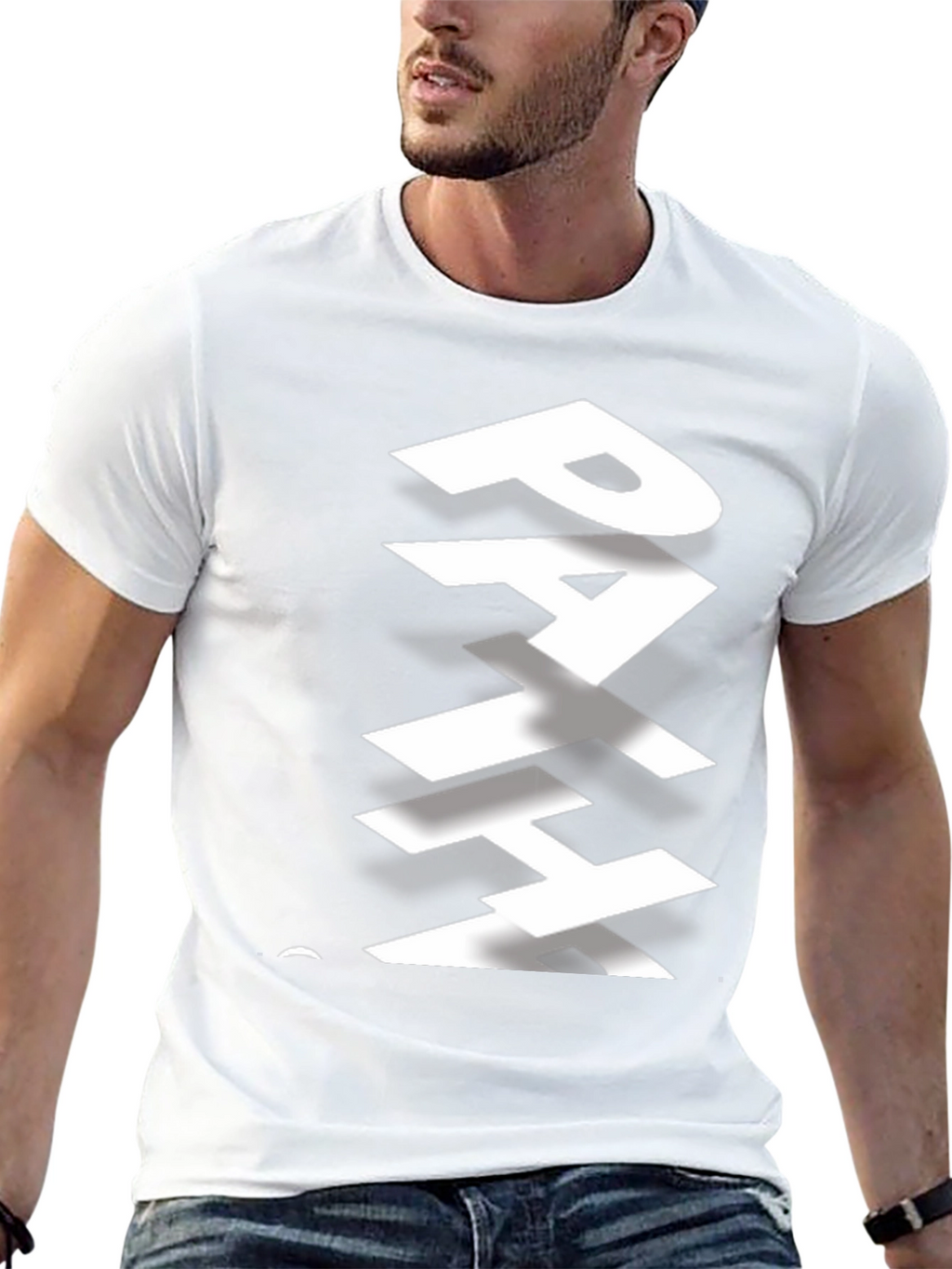 Stylish Path Graphic Print Black T-Shirt