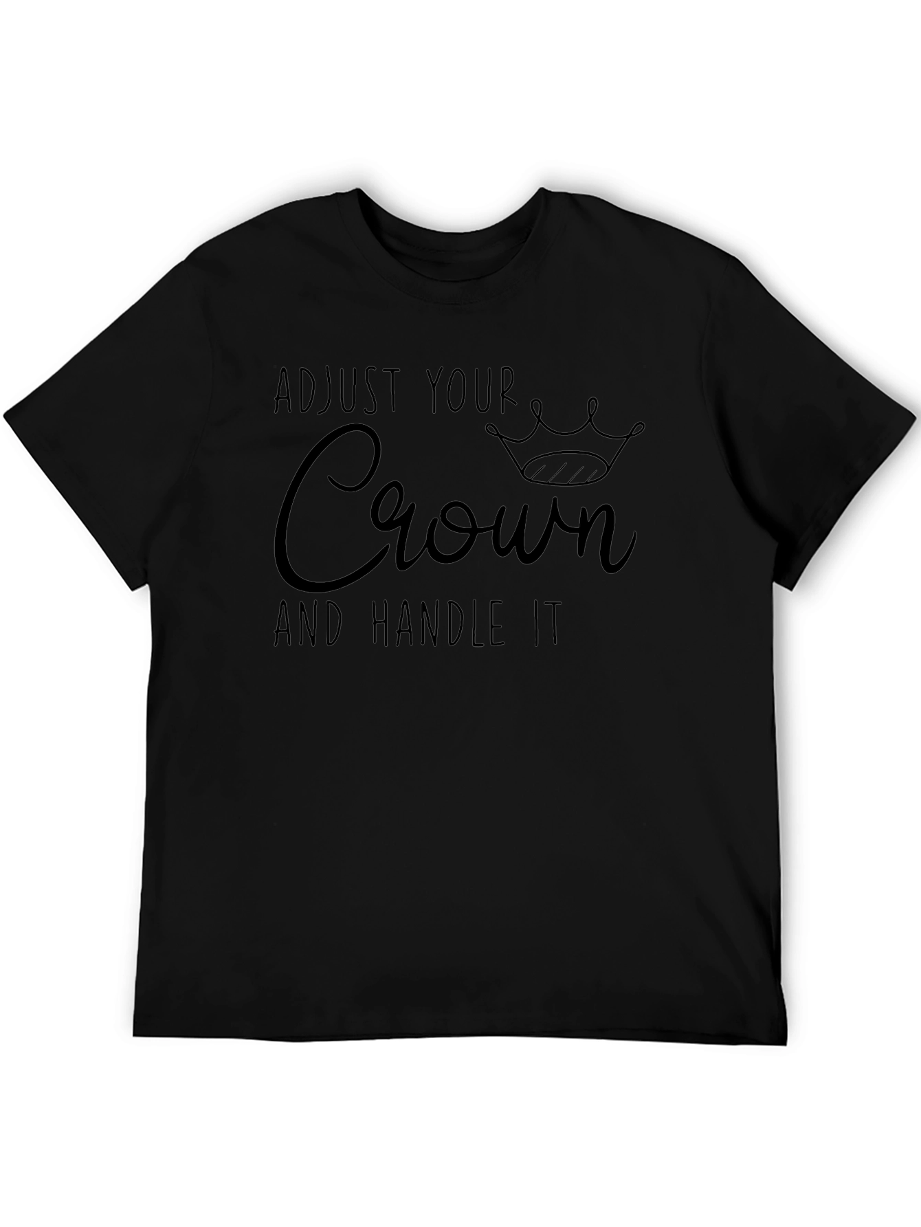 Adjust Your Crown T-Shirt - Black Cotton Blend