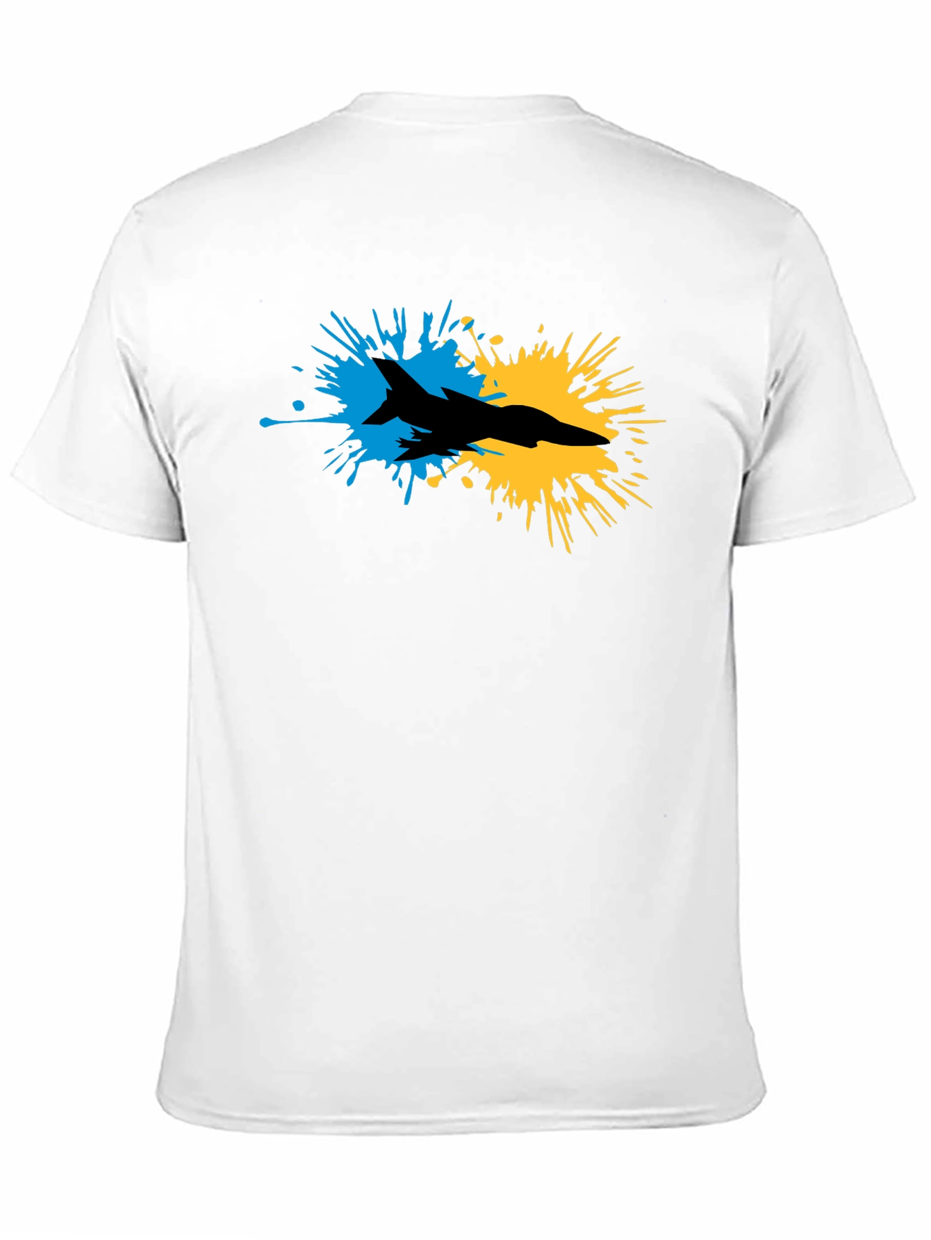 Ukraine Fighter Jet Splash T-Shirt - Black