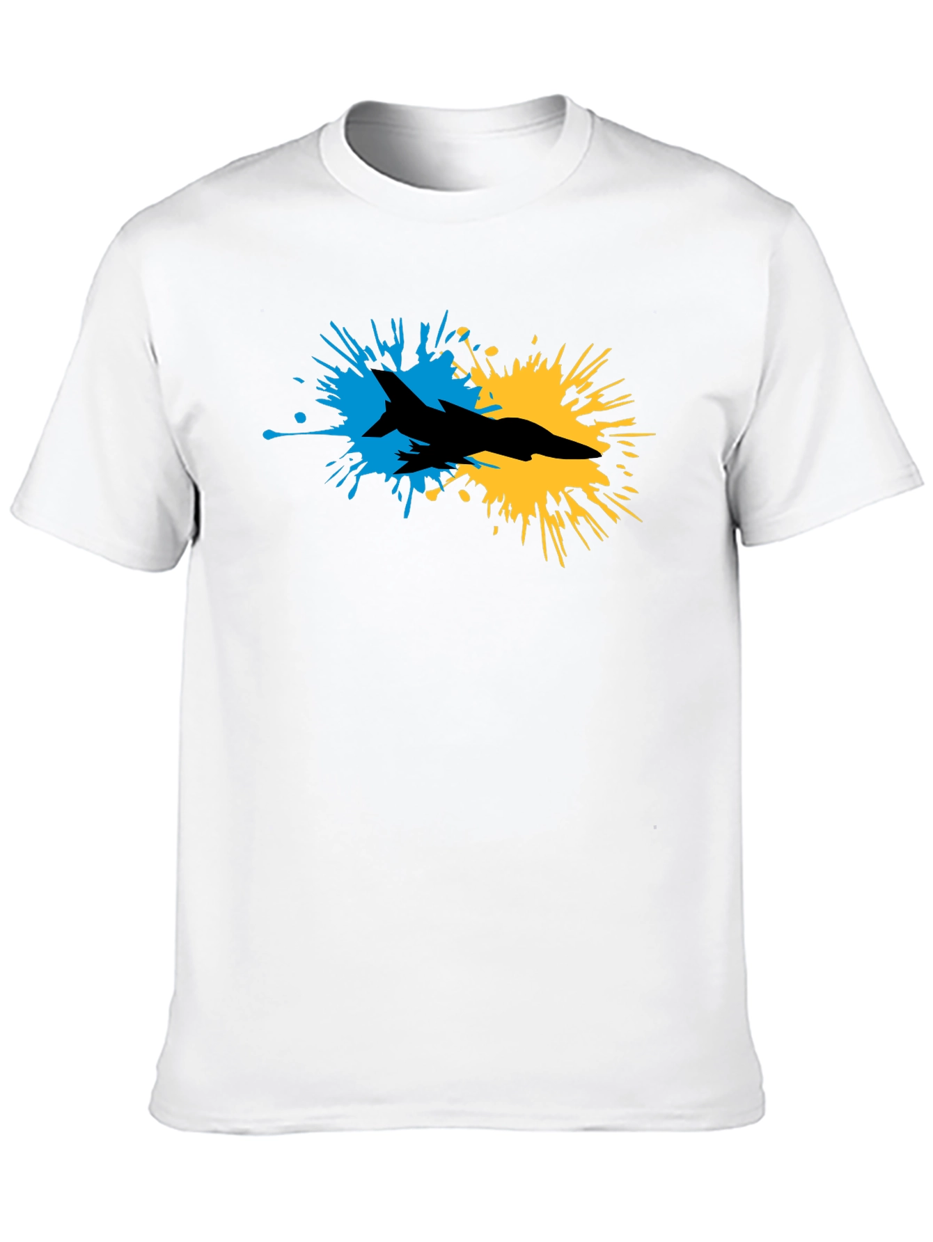 Ukraine Fighter Jet Splash T-Shirt - Black