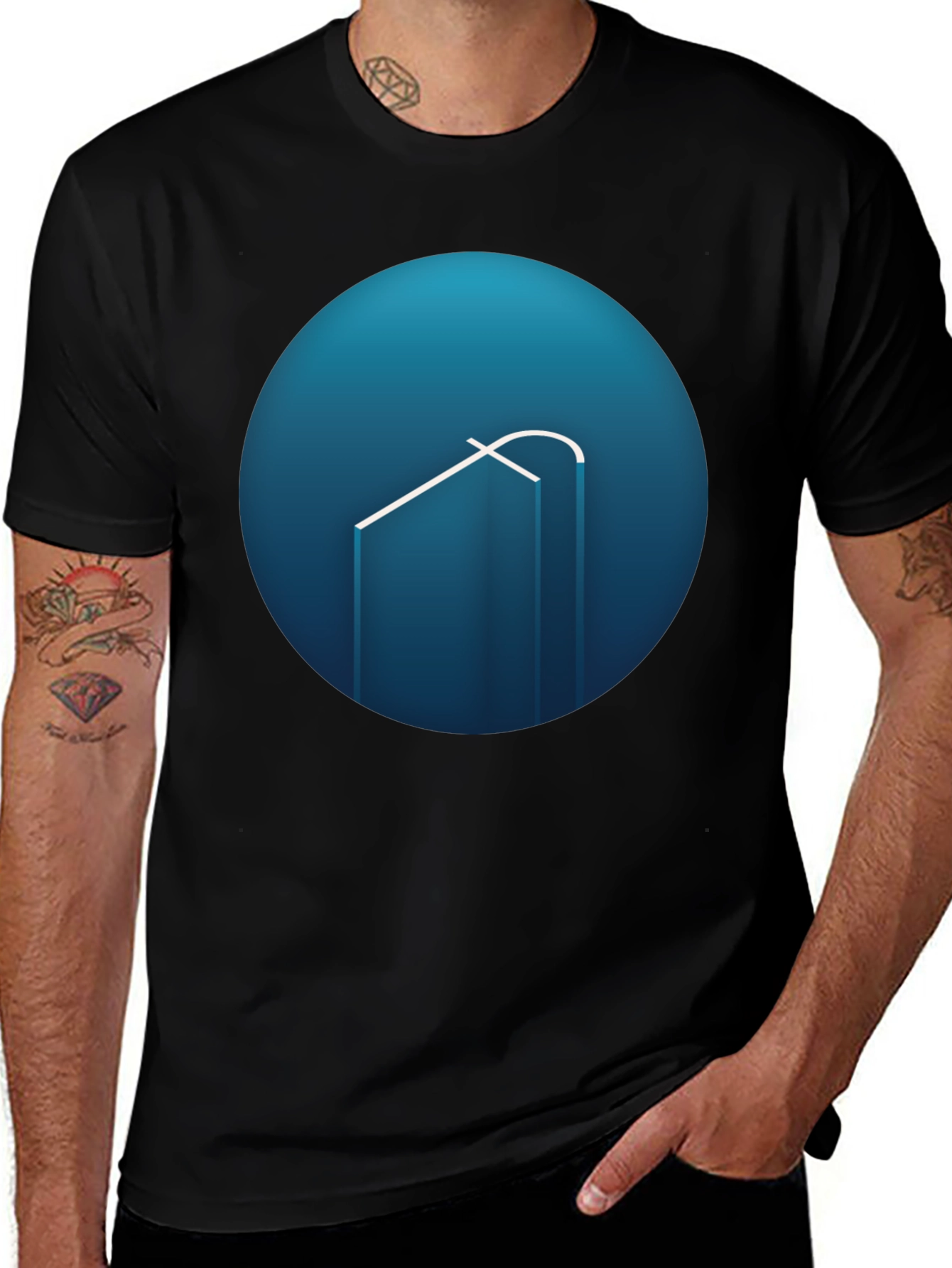 Modern Blue Logo Graphic Tee