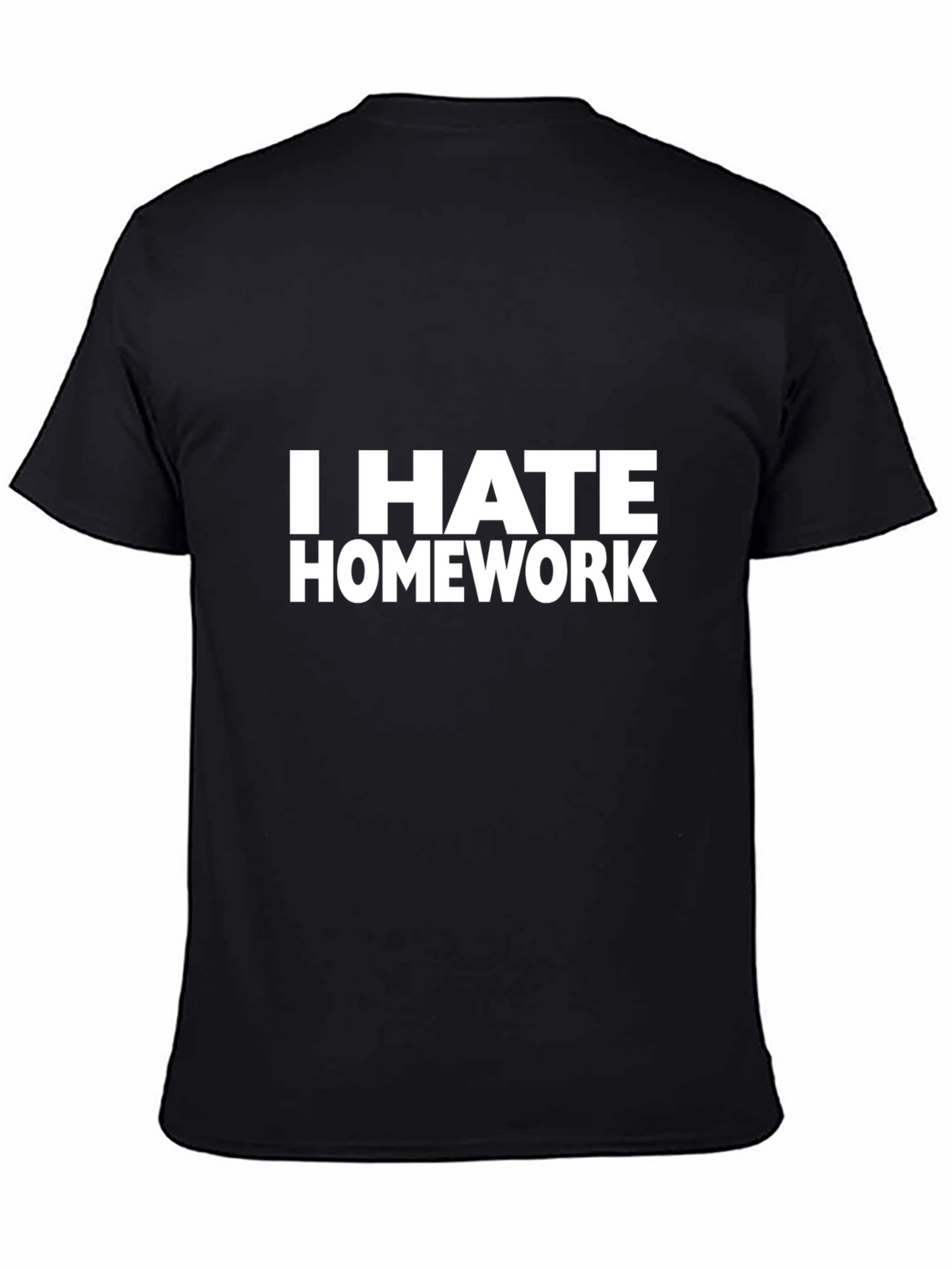I Hate Homework Graphic Tee - Black Cotton T-Shirt