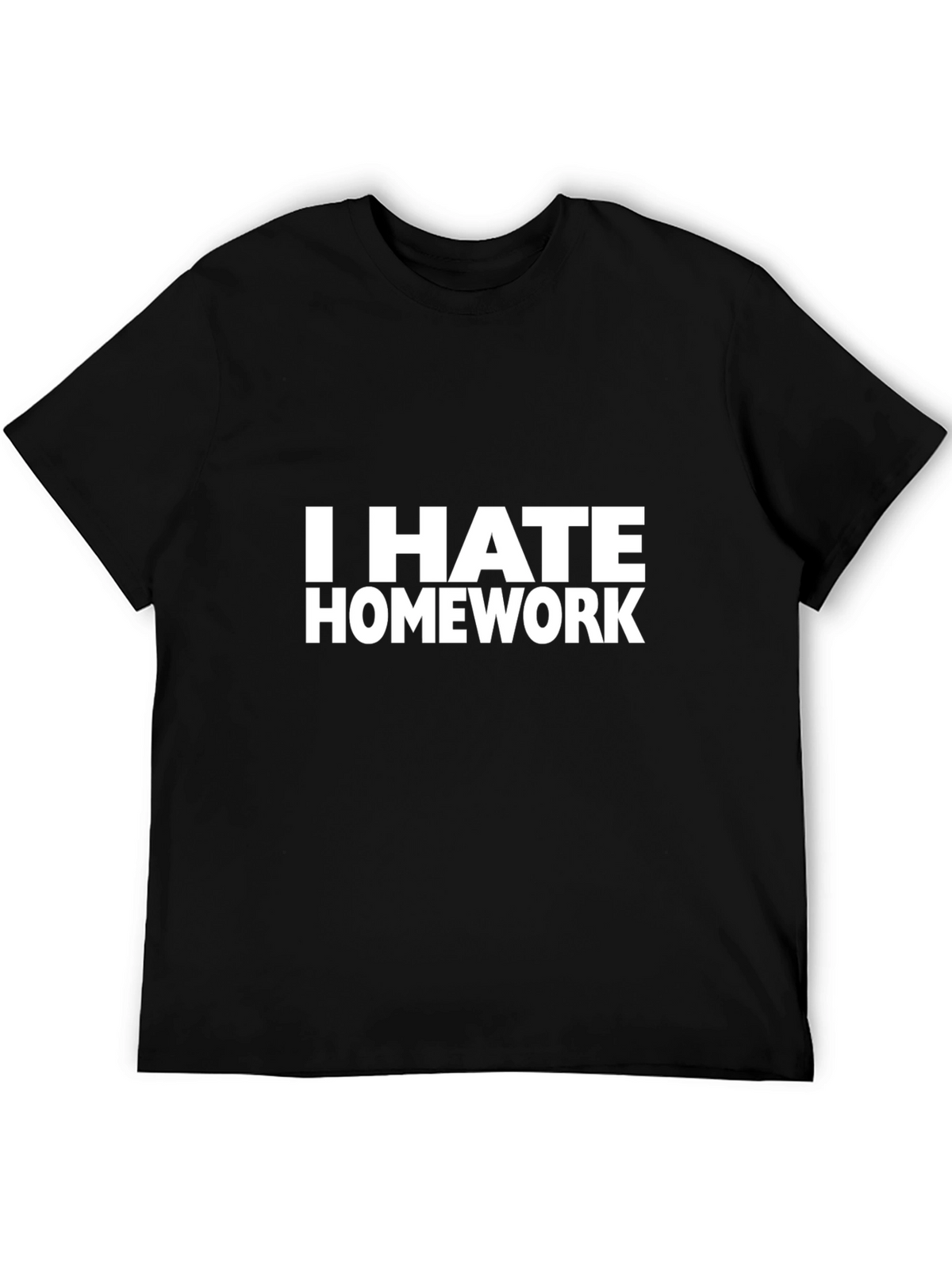 I Hate Homework Graphic Tee - Black Cotton T-Shirt
