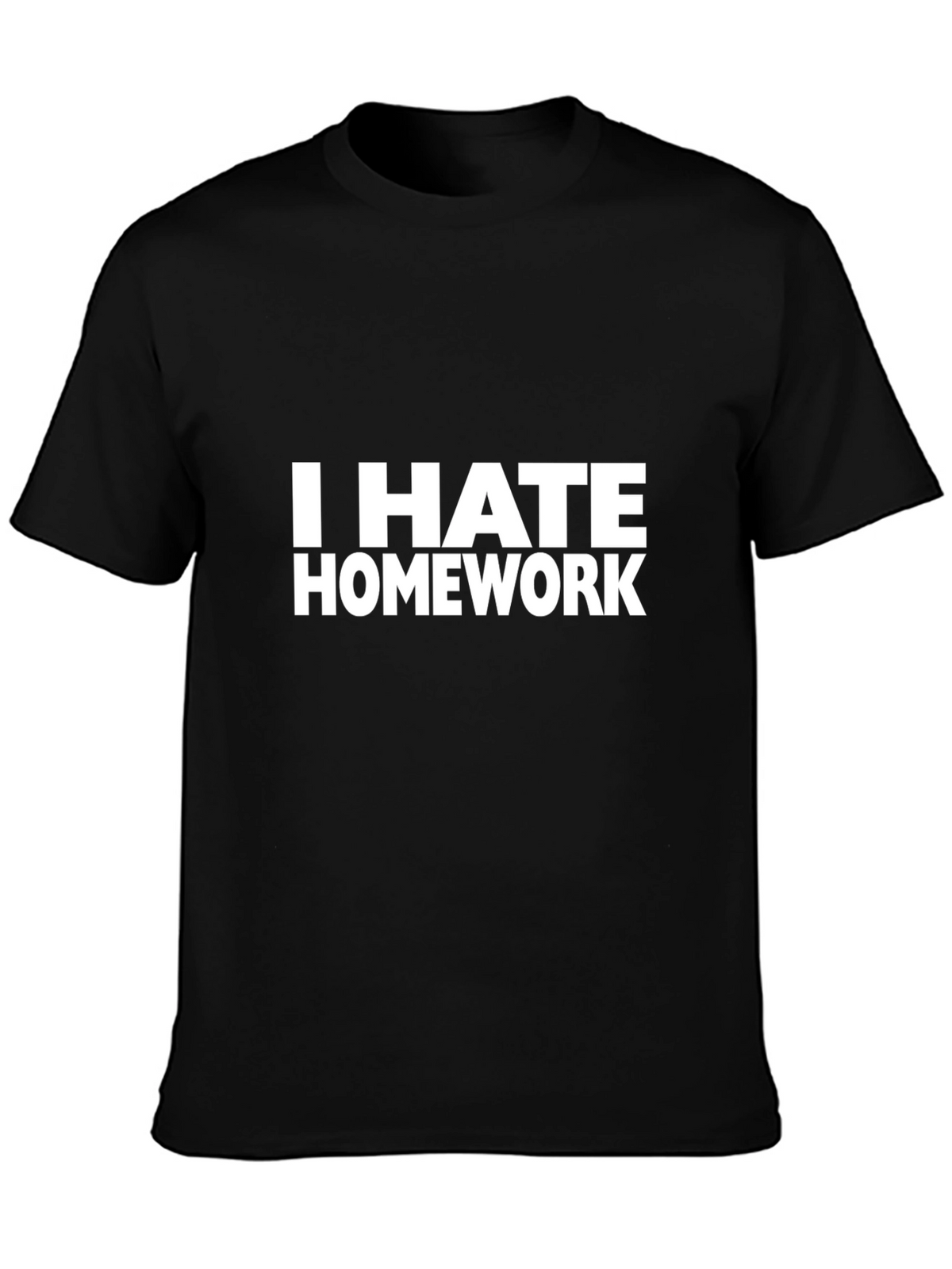 I Hate Homework Graphic Tee - Black Cotton T-Shirt