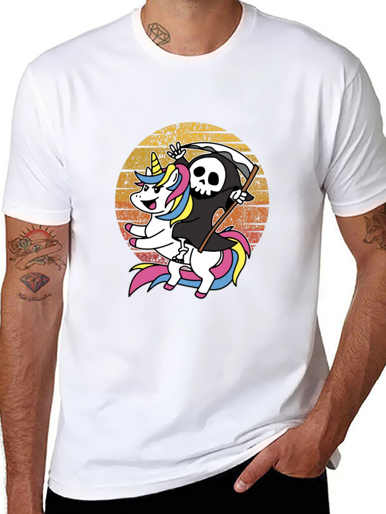 Grim Reaper Unicorn T-Shirt: Ride into the Afterlife