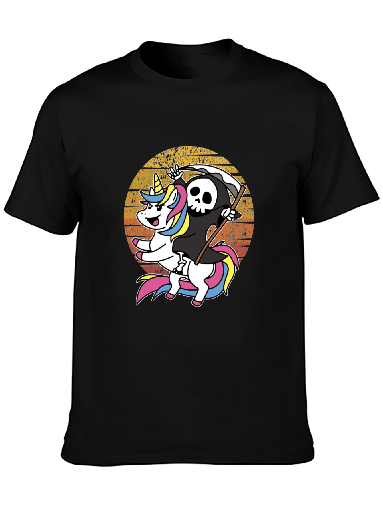 Grim Reaper Unicorn T-Shirt: Ride into the Afterlife
