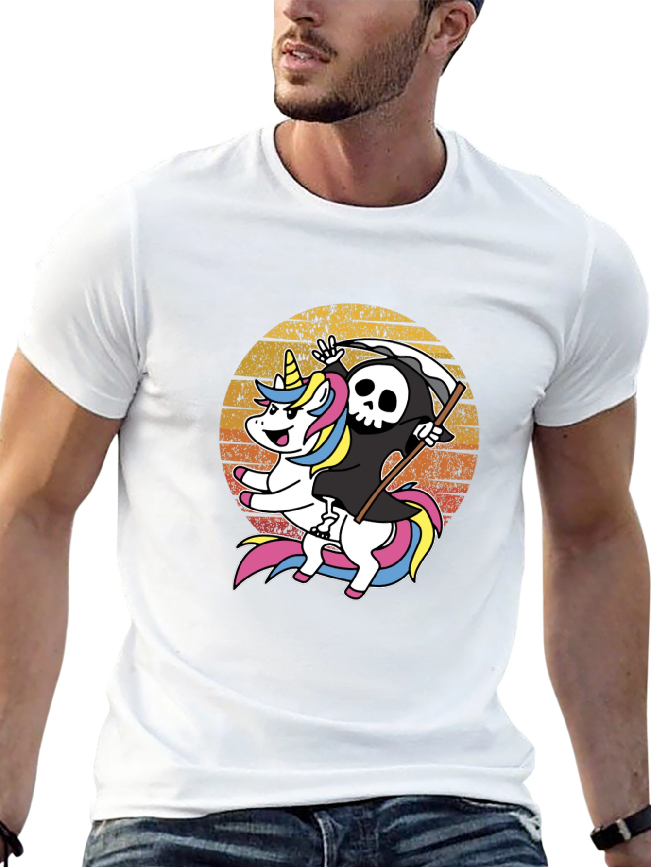 Grim Reaper Unicorn T-Shirt: Ride into the Afterlife