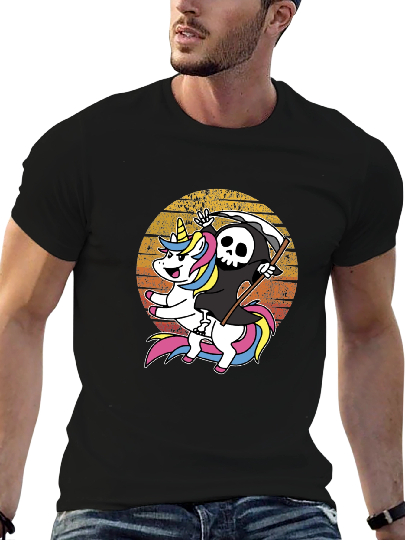 Grim Reaper Unicorn T-Shirt: Ride into the Afterlife