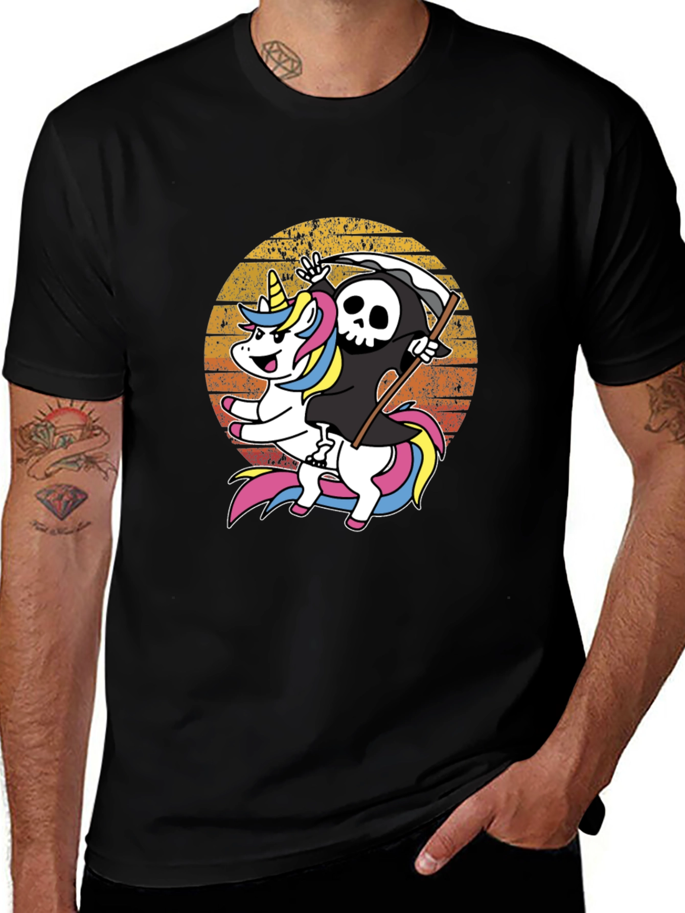 Grim Reaper Unicorn T-Shirt: Ride into the Afterlife