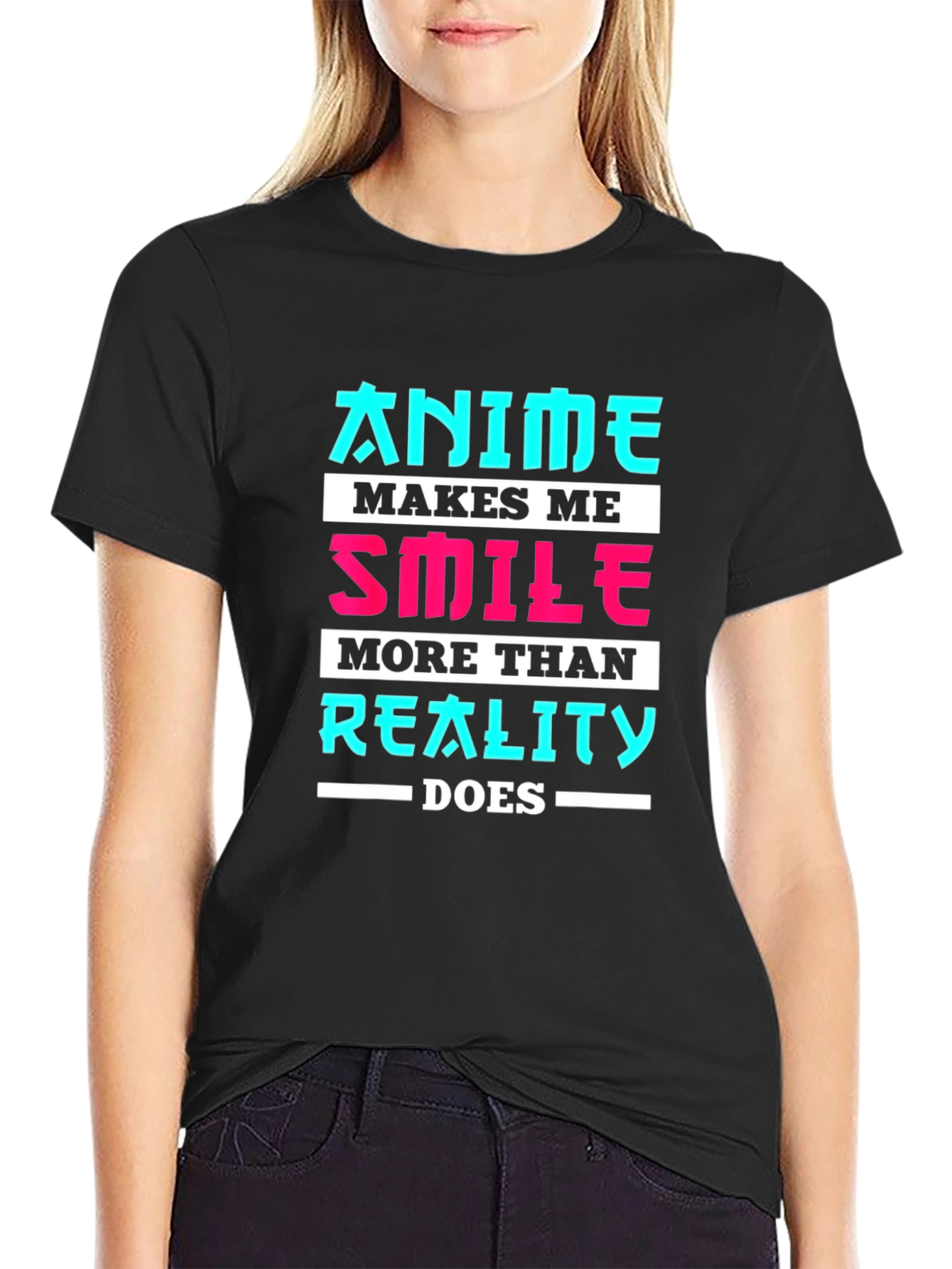 Anime Makes Me Smile T-Shirt - Geek Tee