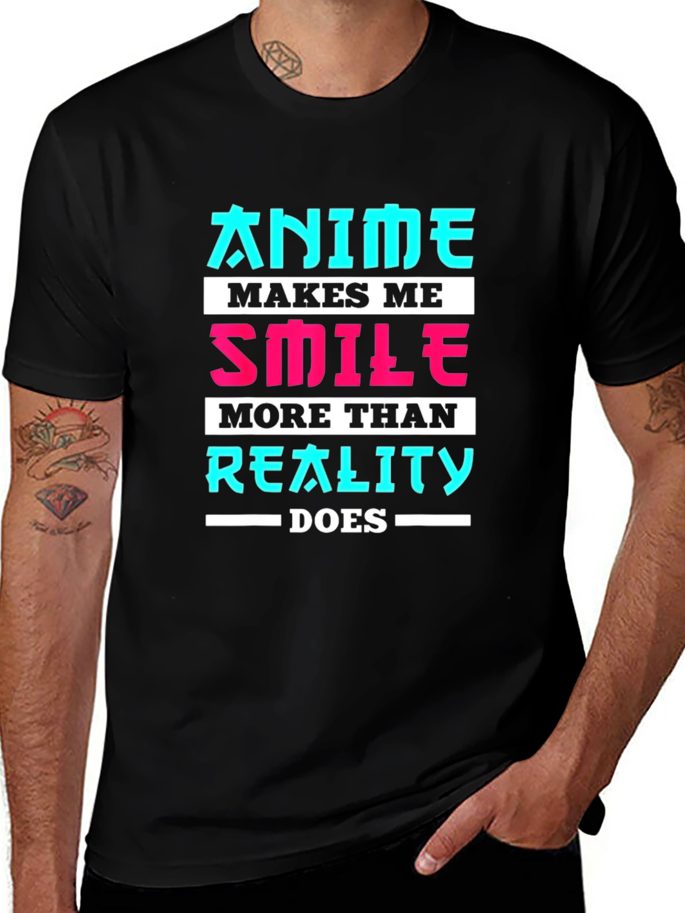 Anime Makes Me Smile T-Shirt - Geek Tee