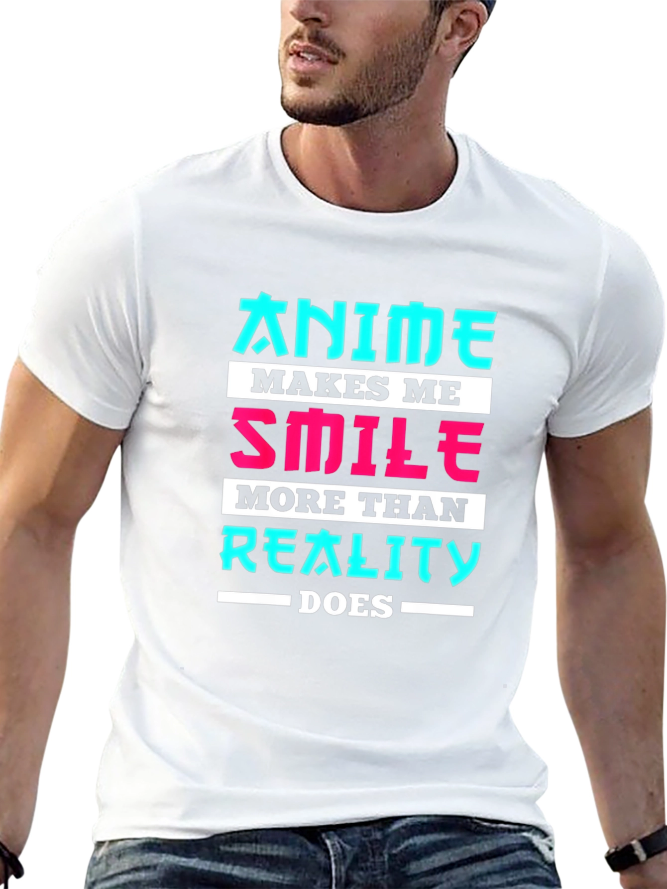 Anime Makes Me Smile T-Shirt - Geek Tee