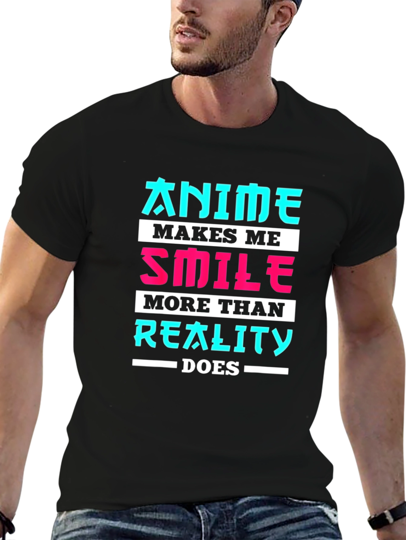 Anime Makes Me Smile T-Shirt - Geek Tee