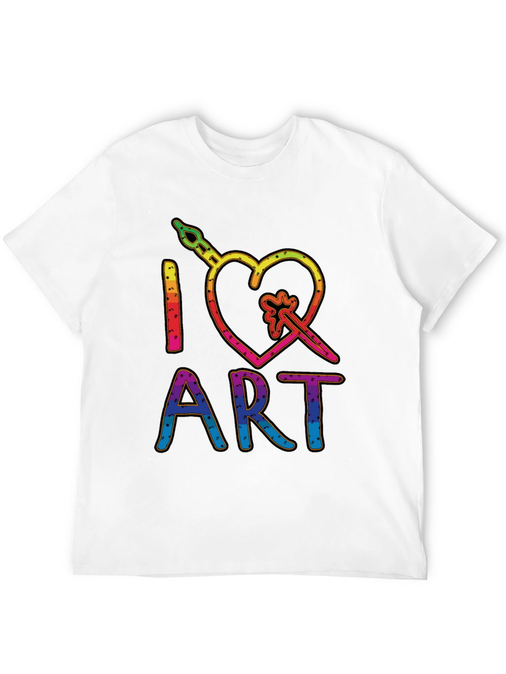 I Heart Art Graphic T-Shirt - Rainbow Design