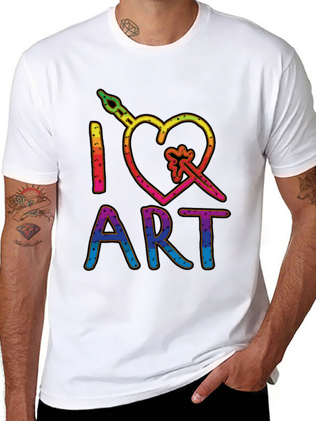 I Heart Art Graphic T-Shirt - Rainbow Design